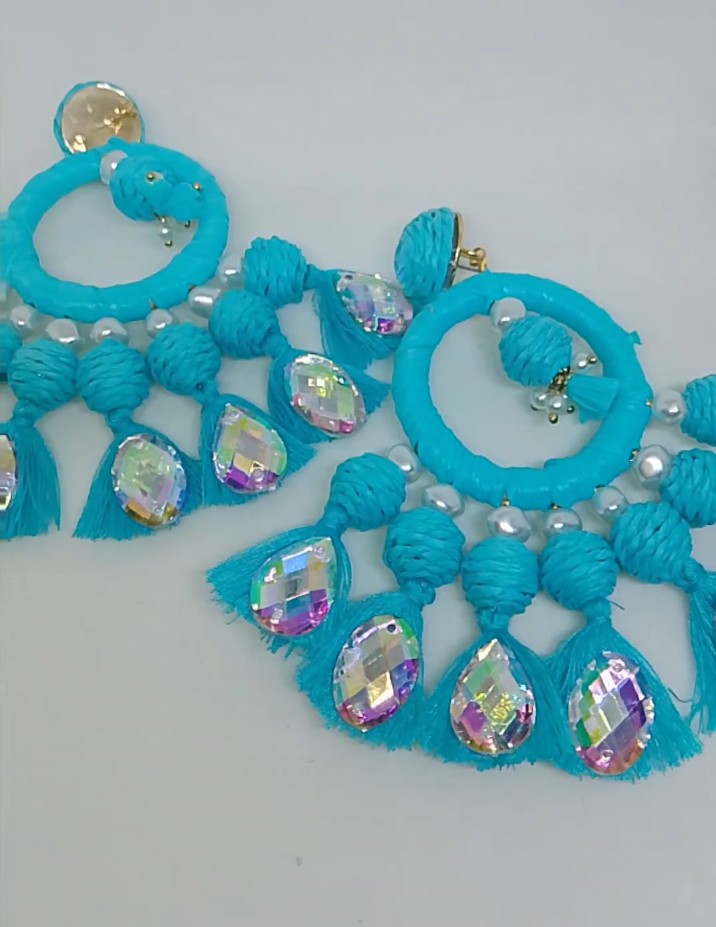 Meridian Dynasty Turquoise Flared Swan Statement Dangle Earrings