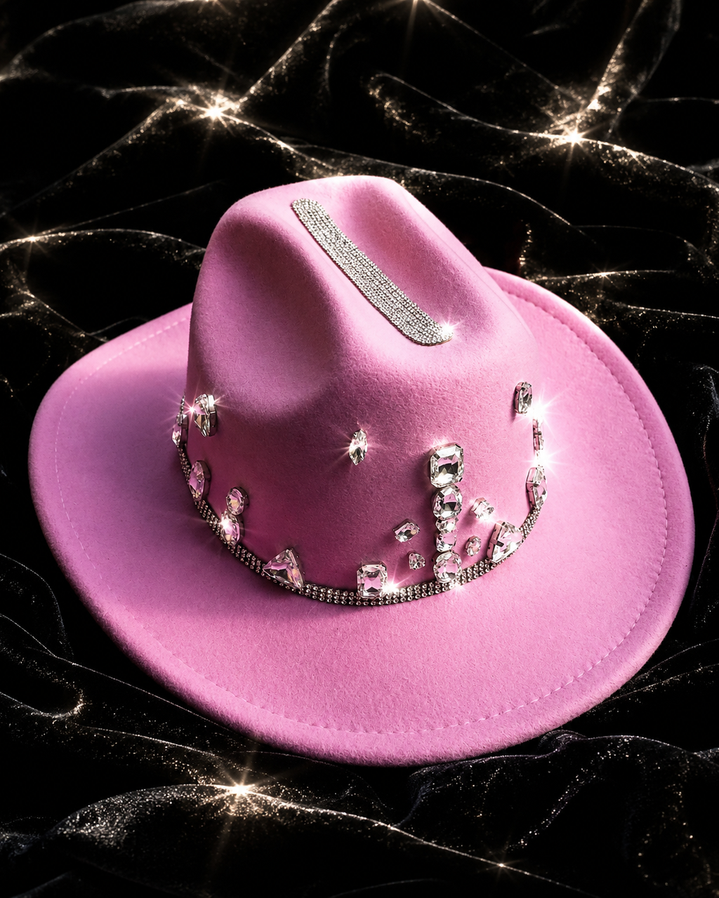 Camellia Pink Radiant Rodeo Western Hat With Silver Rhinestones