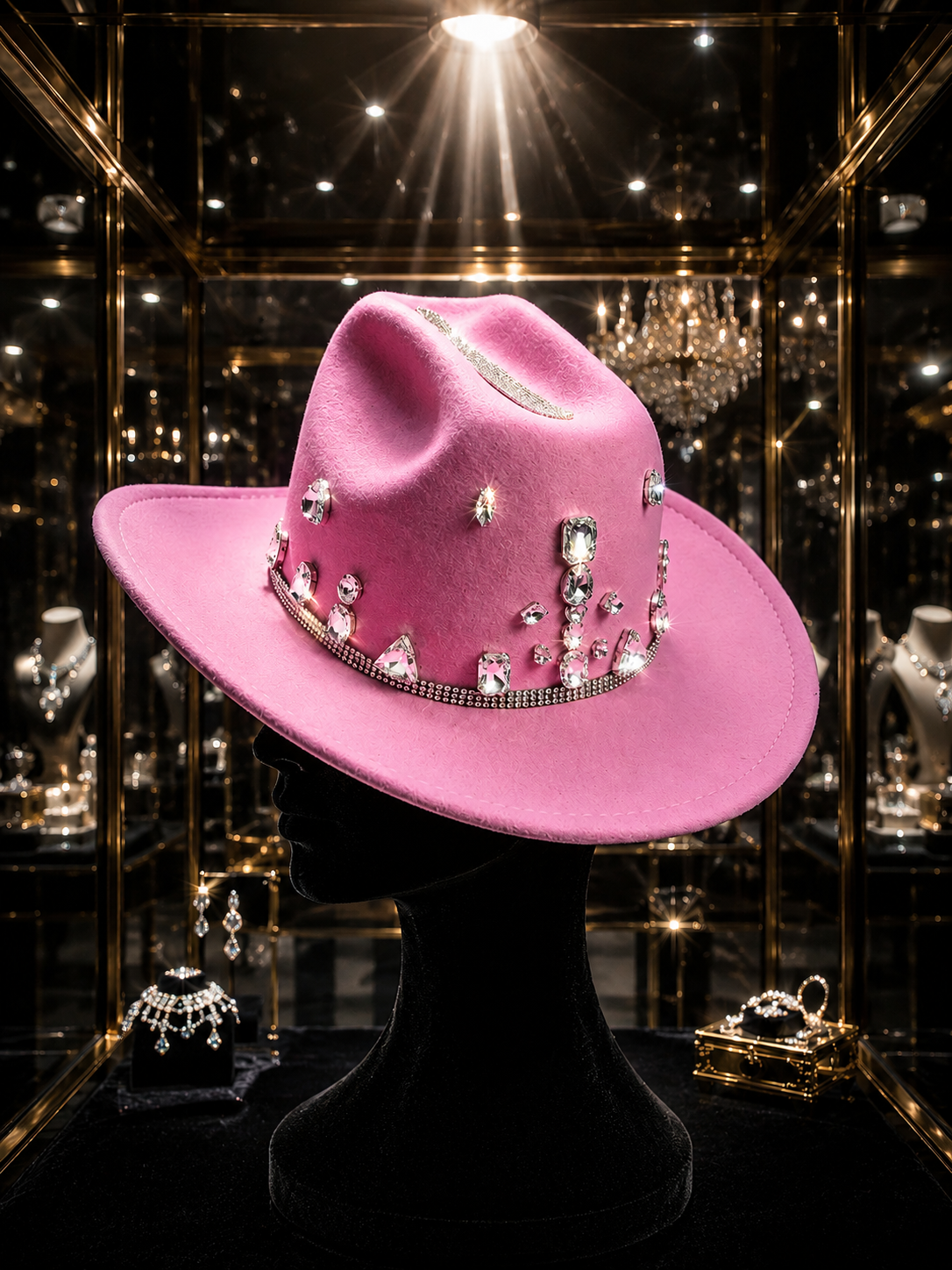 Camellia Pink Radiant Rodeo Western Hat With Silver Rhinestones