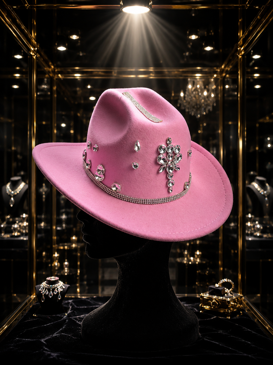 Camellia Pink Radiant Rodeo Western Hat With Silver Rhinestones