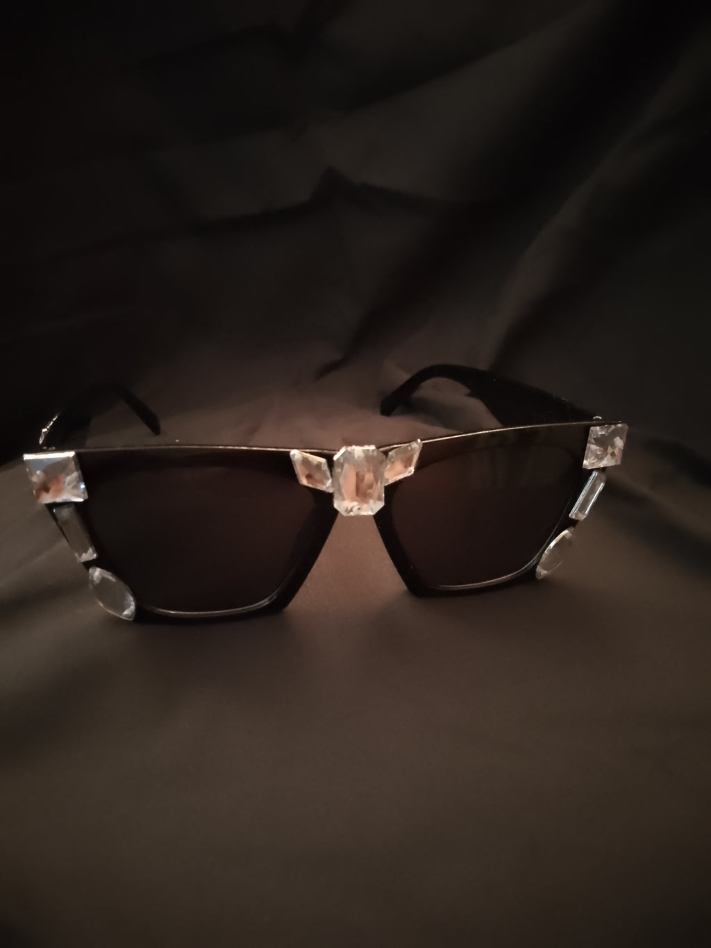 Sable Icon Black Shades Silver Rhinestones