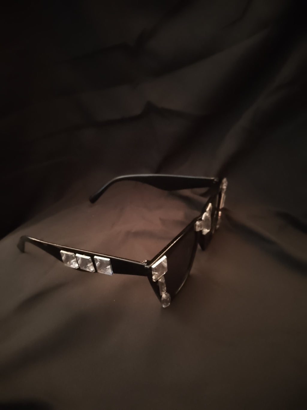 Sable Icon Black Shades Silver Rhinestones