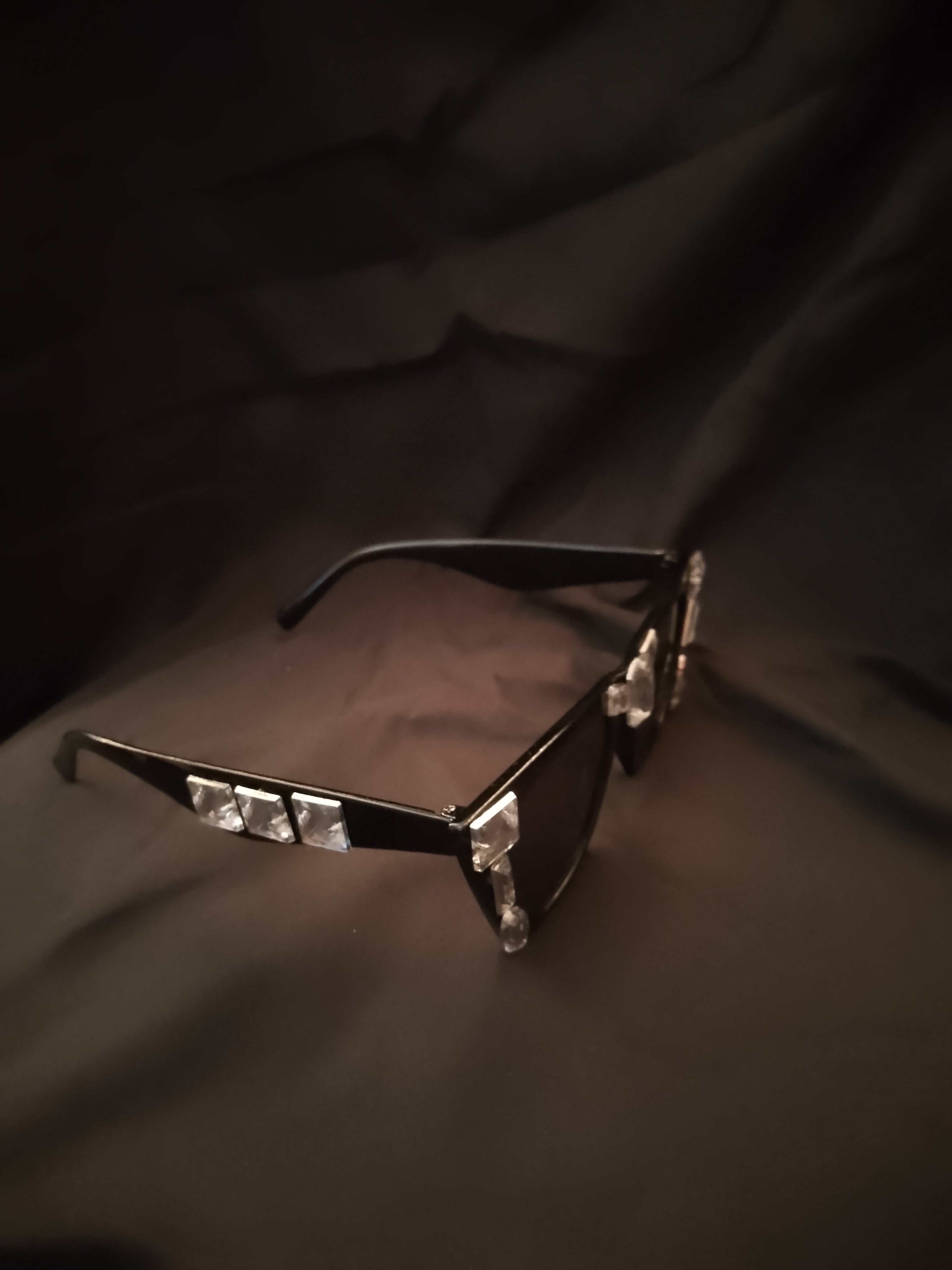 Sable Icon Black Shades Silver Rhinestones
