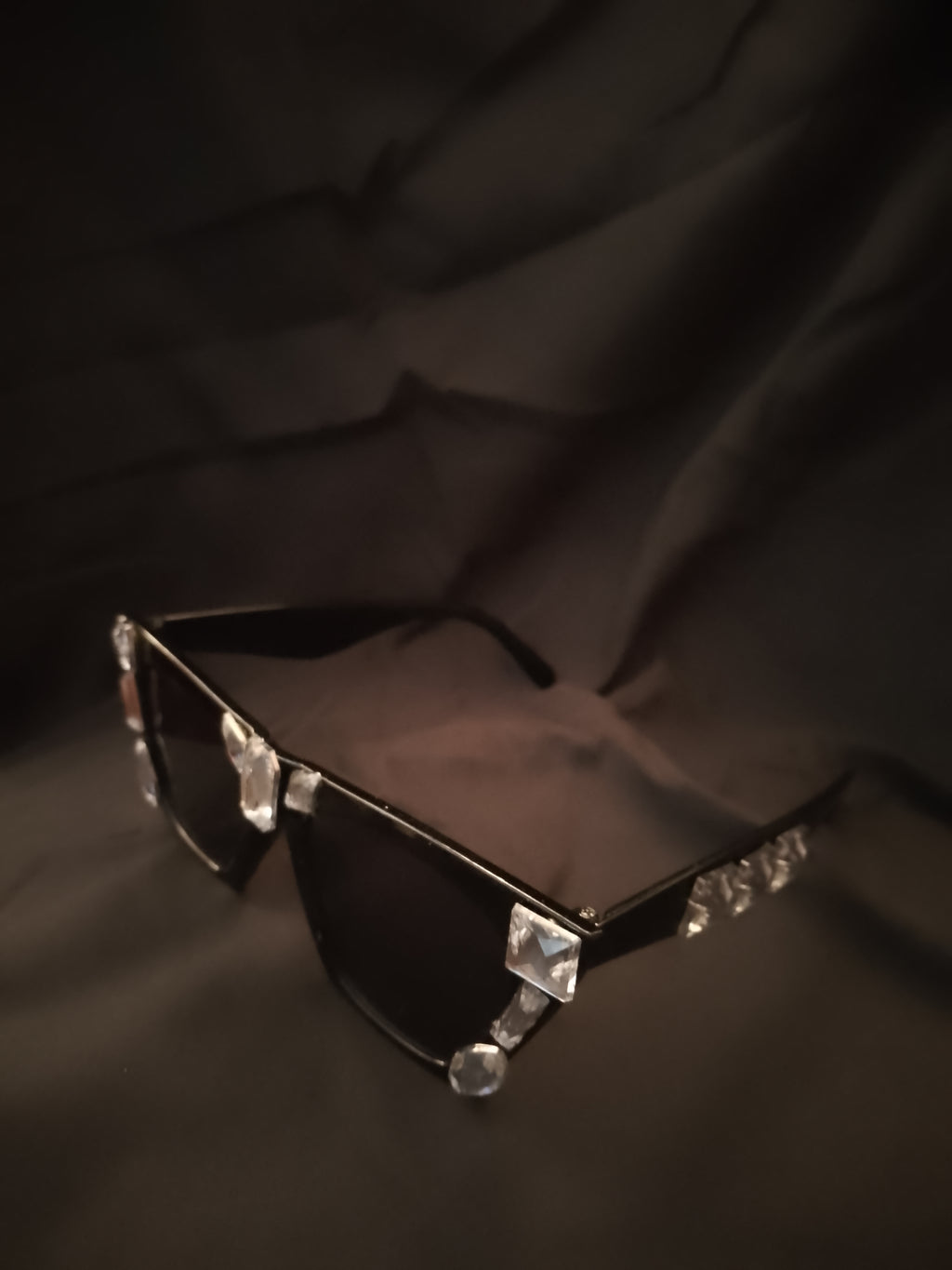 Sable Icon Black Shades Silver Rhinestones