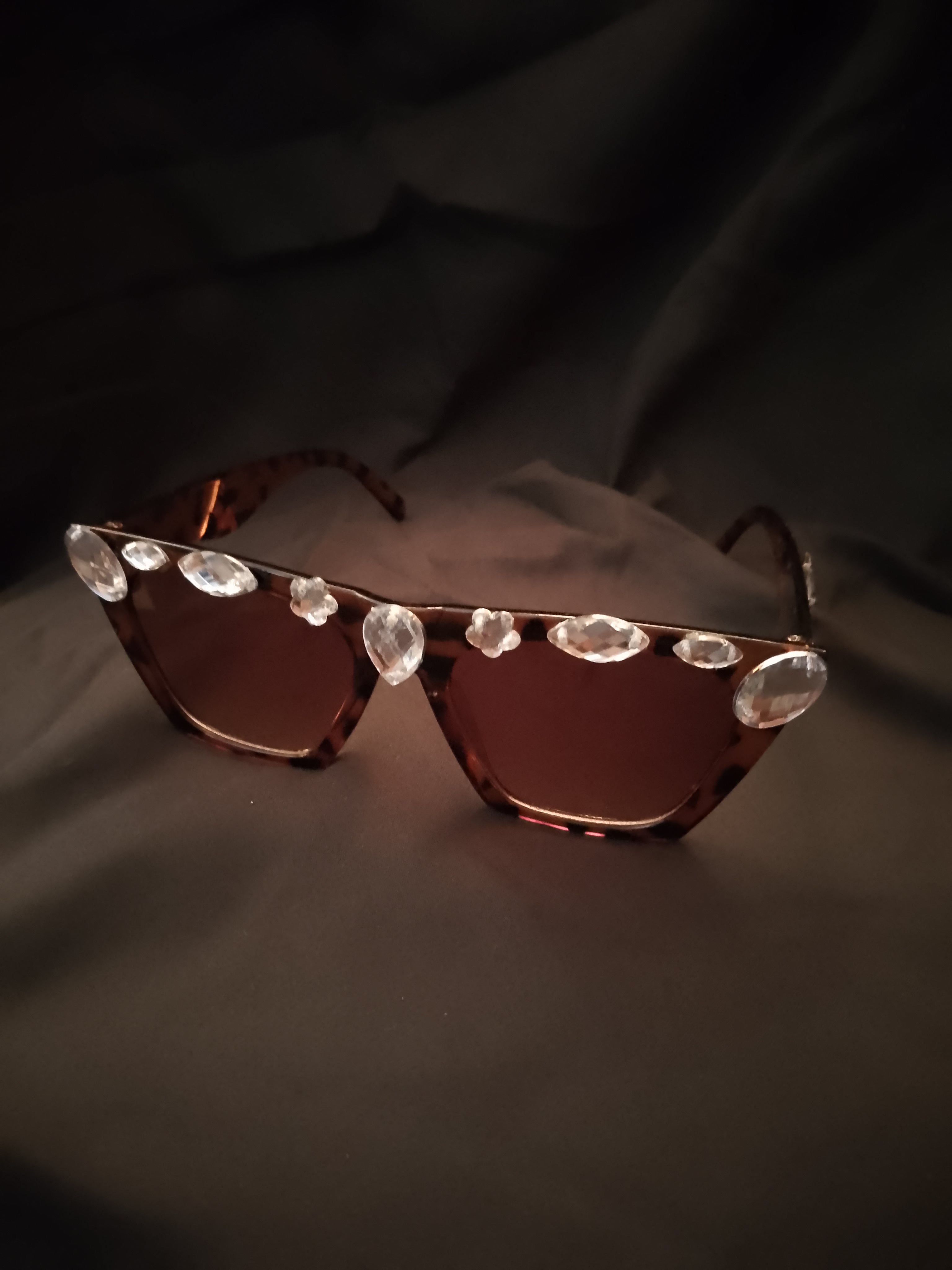 Coffee Couture Shades Silver Rhinestones