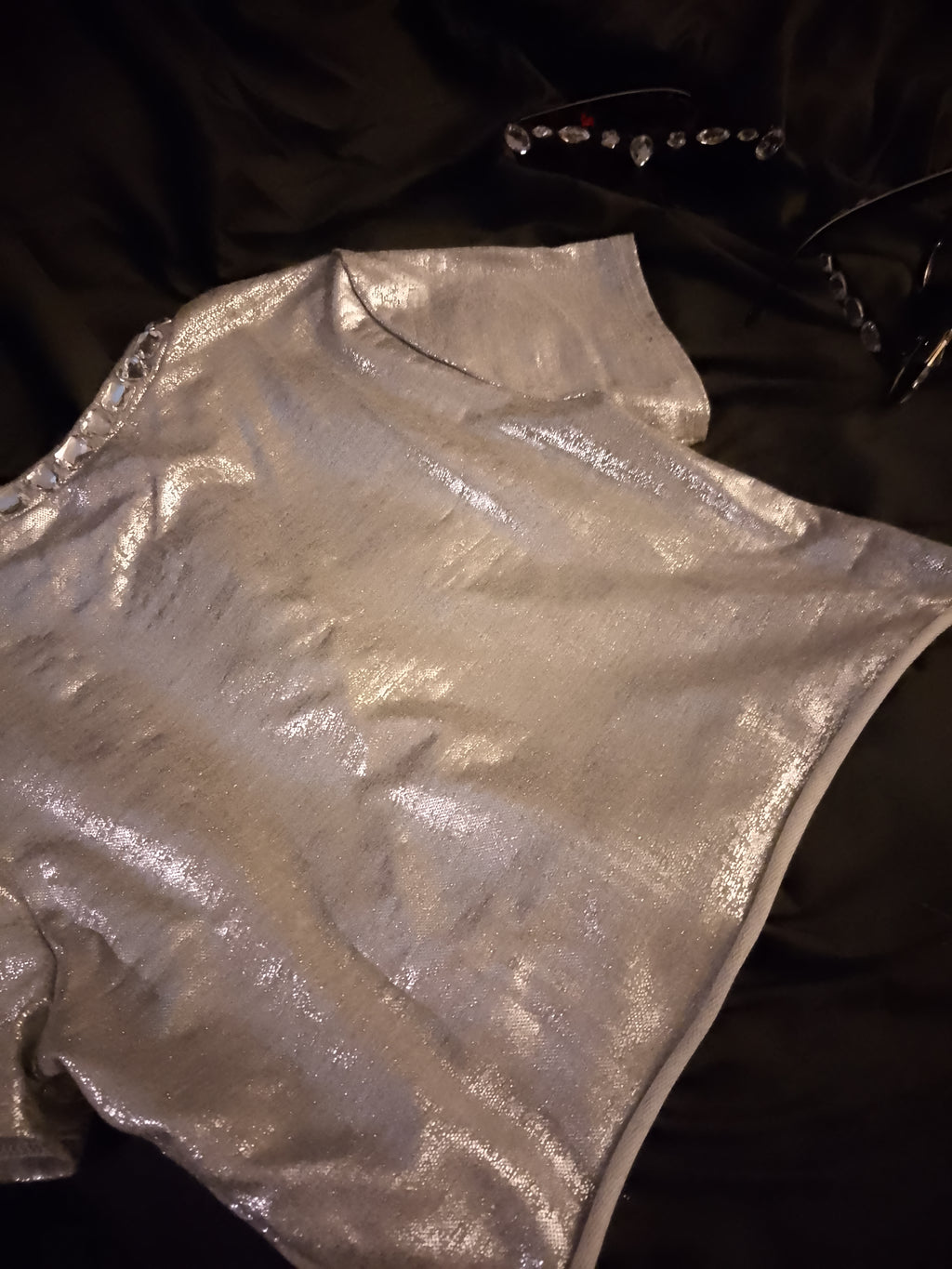 Chrome Aura Crop Top