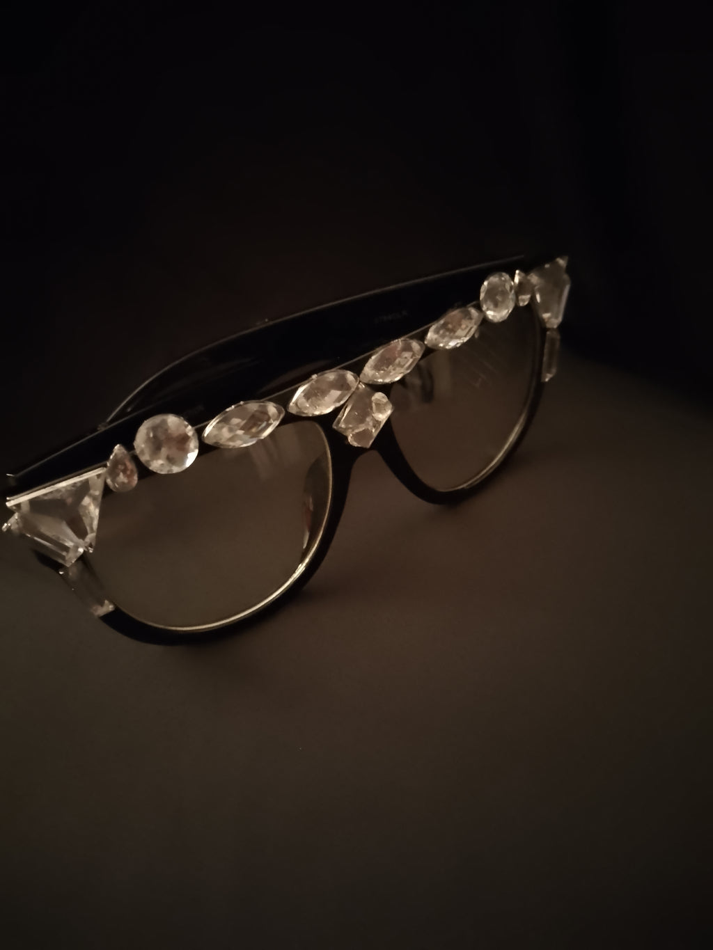 Glitz On The Scene Black Rim Glasses
