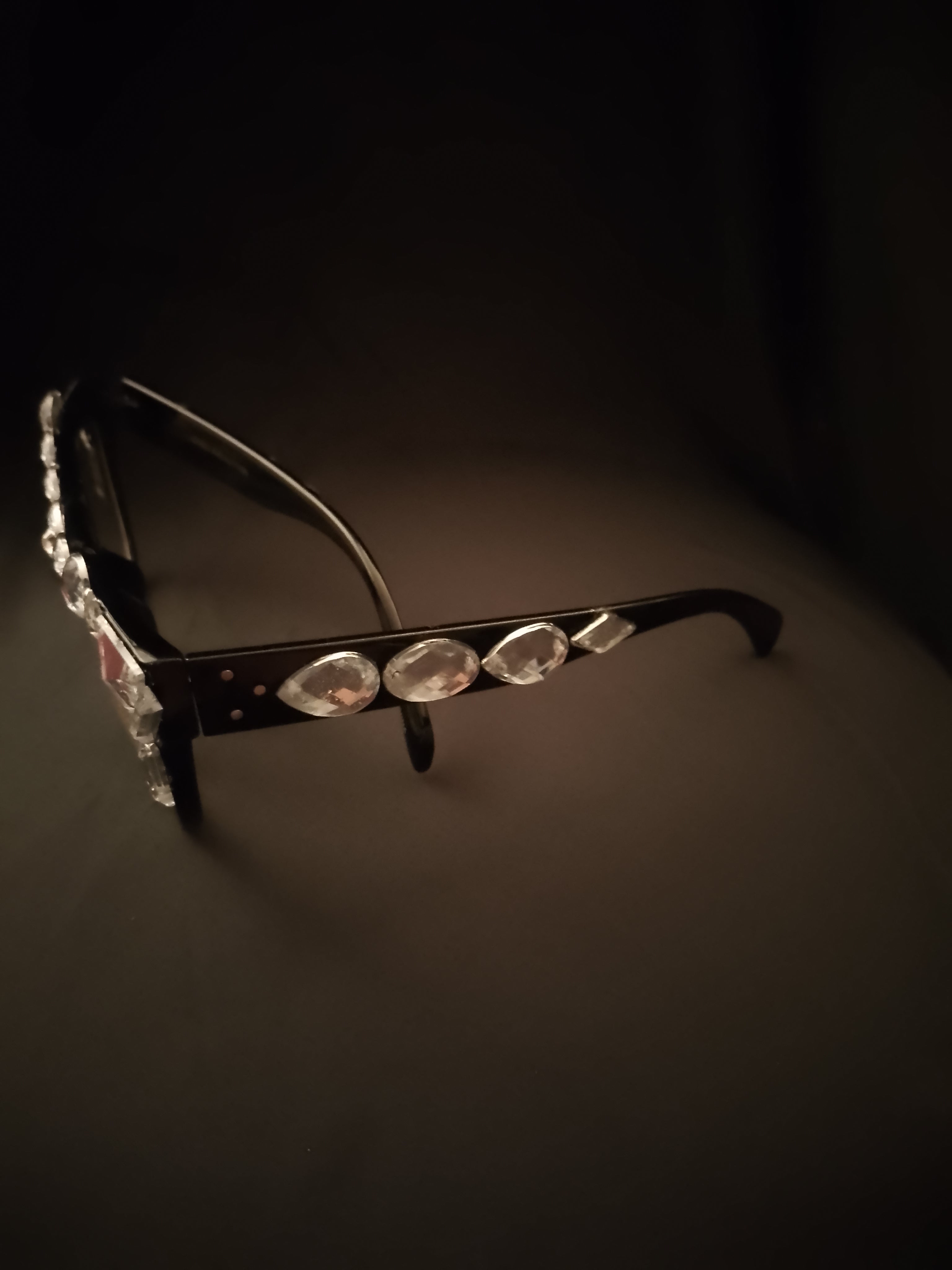 Glitz On The Scene Black Rim Glasses