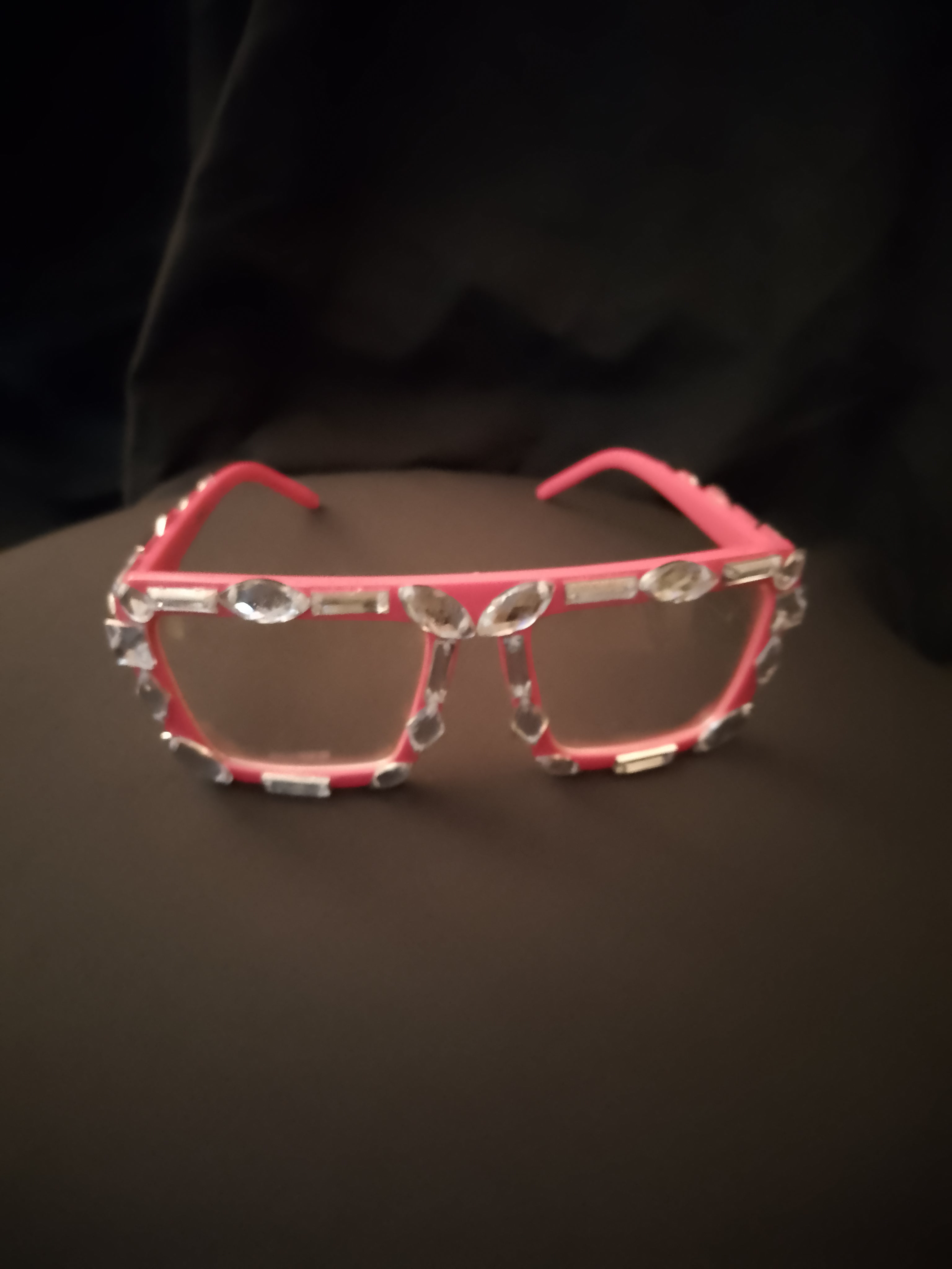 Living Out Loud Dusty Rose Glasses Silver Rhinestones