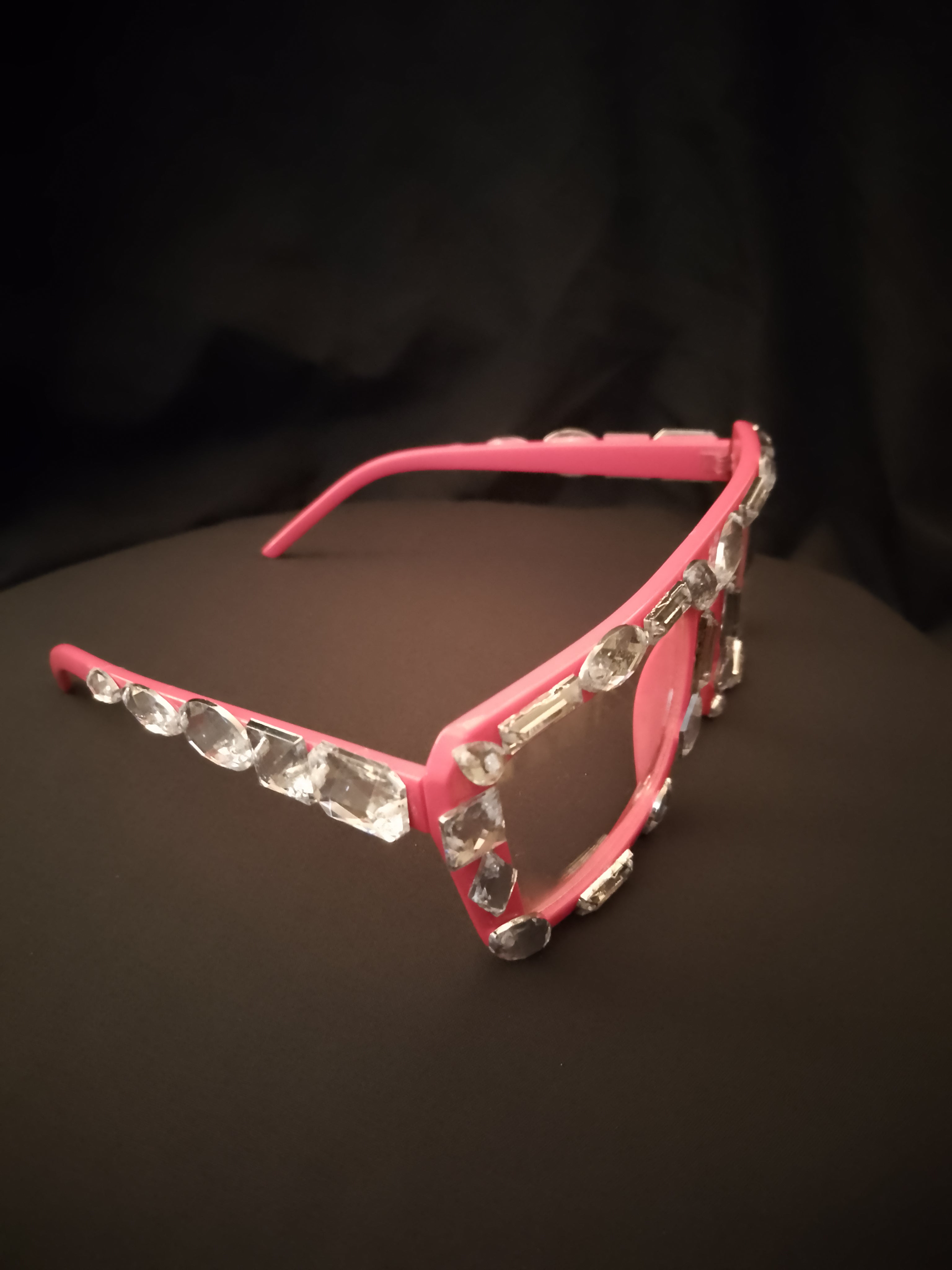 Living Out Loud Dusty Rose Glasses Silver Rhinestones