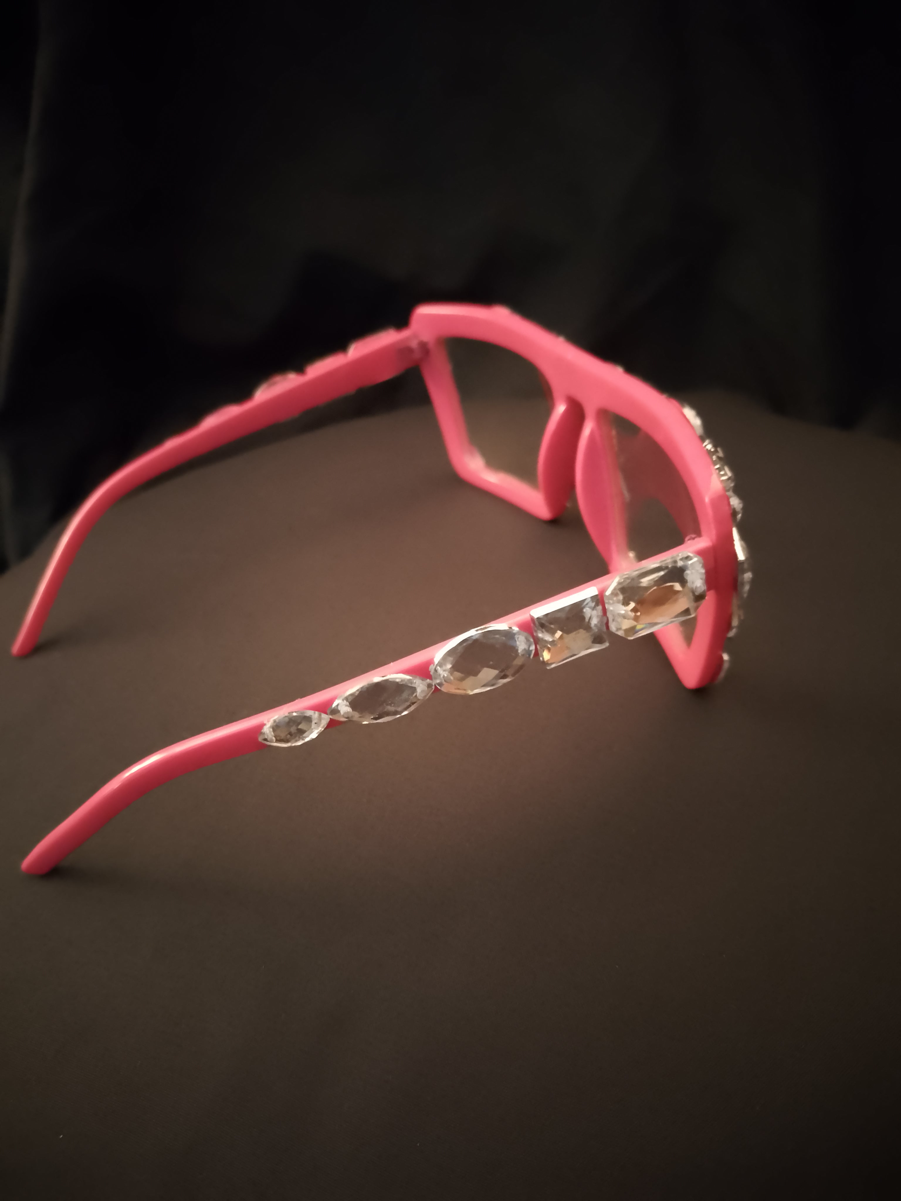 Living Out Loud Dusty Rose Glasses Silver Rhinestones