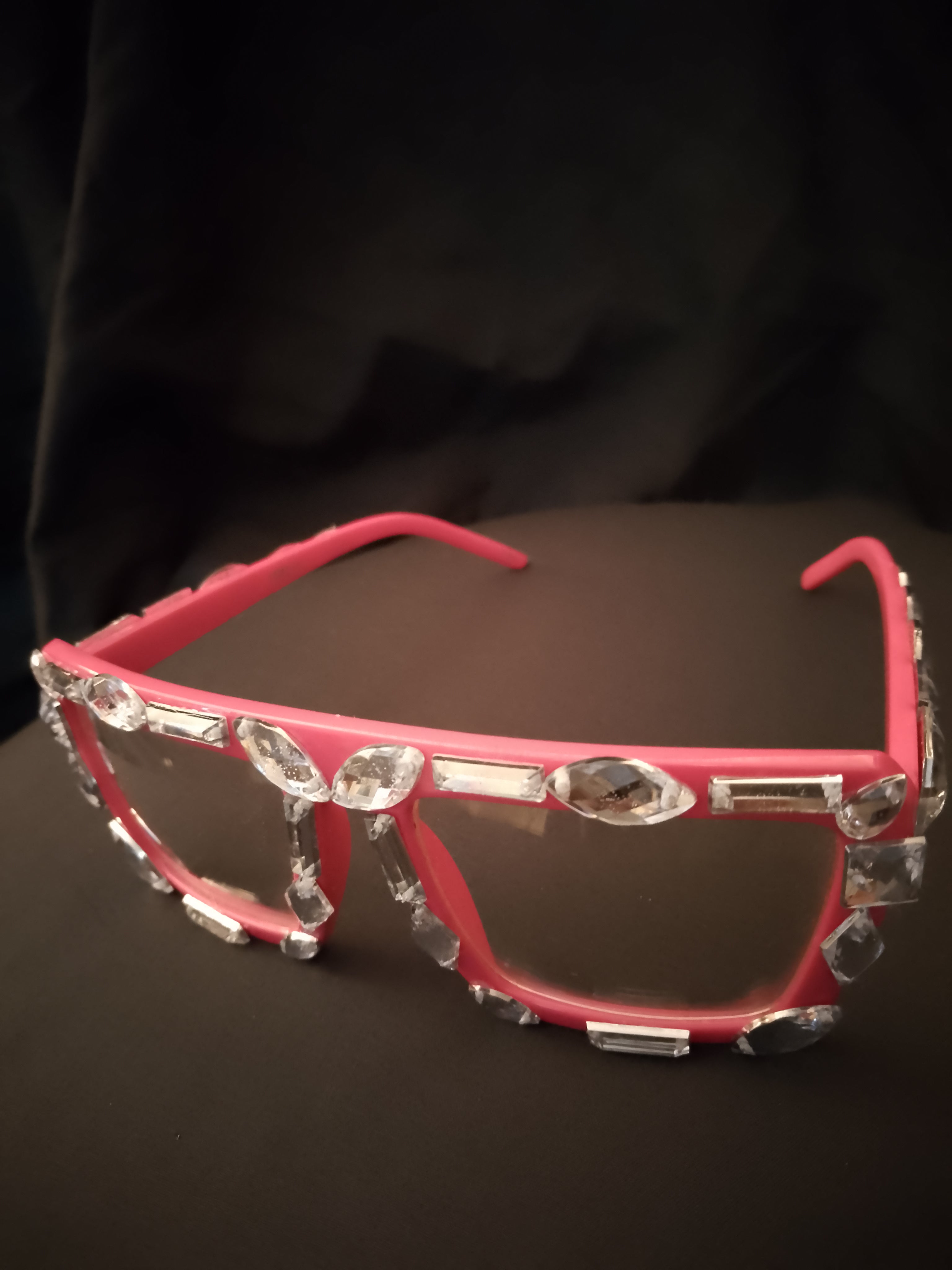 Living Out Loud Dusty Rose Glasses Silver Rhinestones