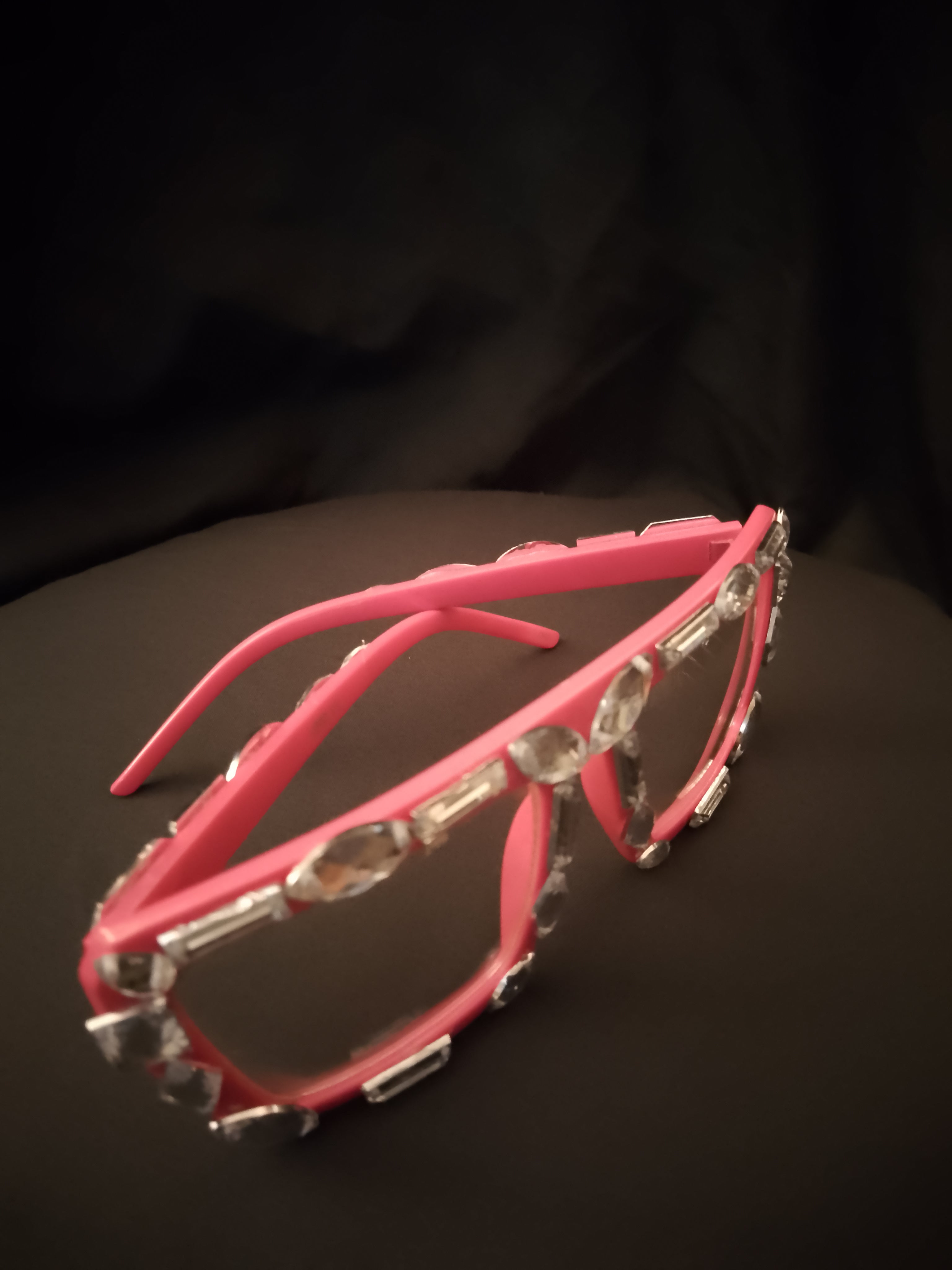 Living Out Loud Dusty Rose Glasses Silver Rhinestones