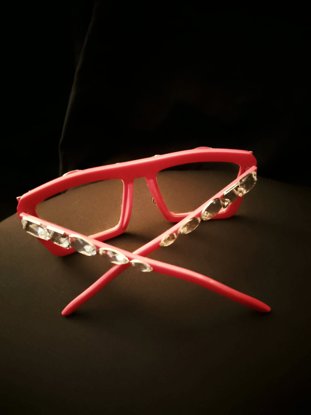 Living Out Loud Dusty Rose Glasses Silver Rhinestones