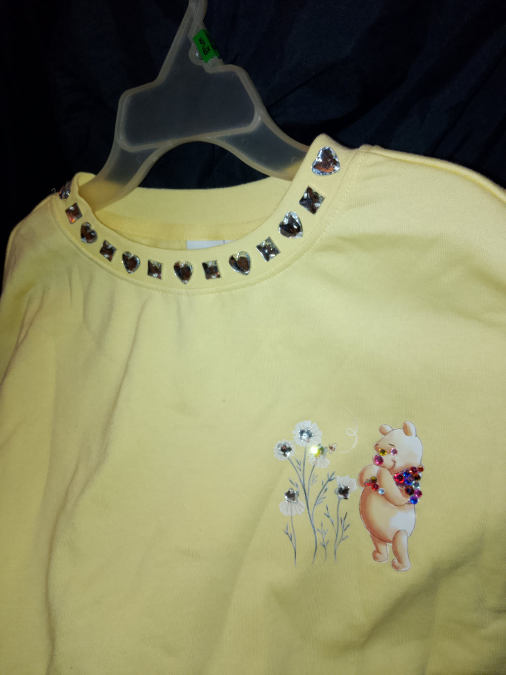 Cozy Sunflower Rhinestones Yellow Long Sleeve Sports Sweater