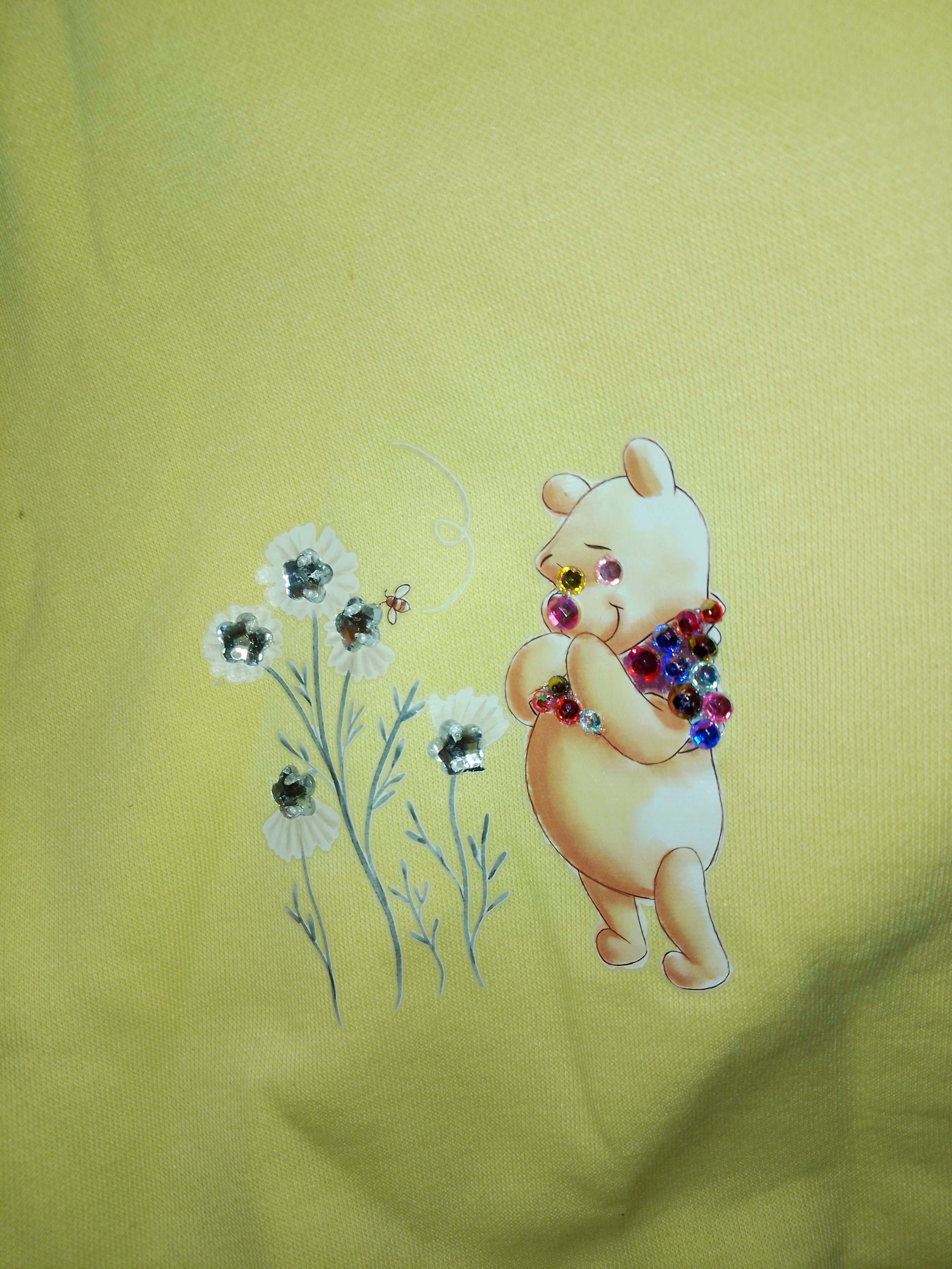 Cozy Sunflower Rhinestones Yellow Long Sleeve Sports Sweater