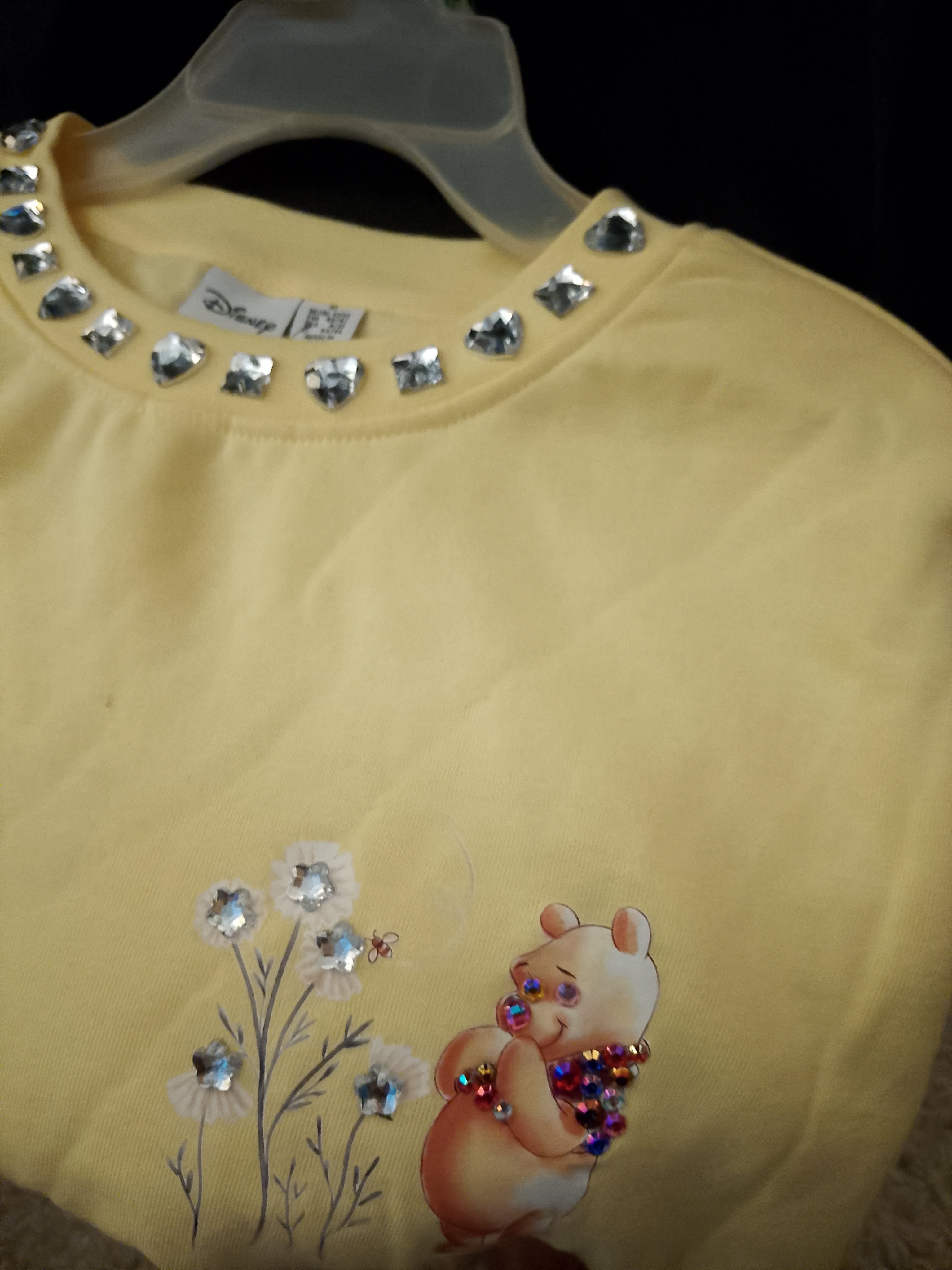 Cozy Sunflower Rhinestones Yellow Long Sleeve Sports Sweater