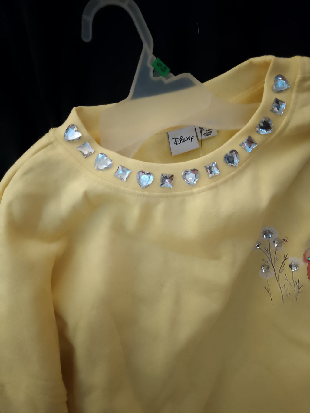 Cozy Sunflower Rhinestones Yellow Long Sleeve Sports Sweater
