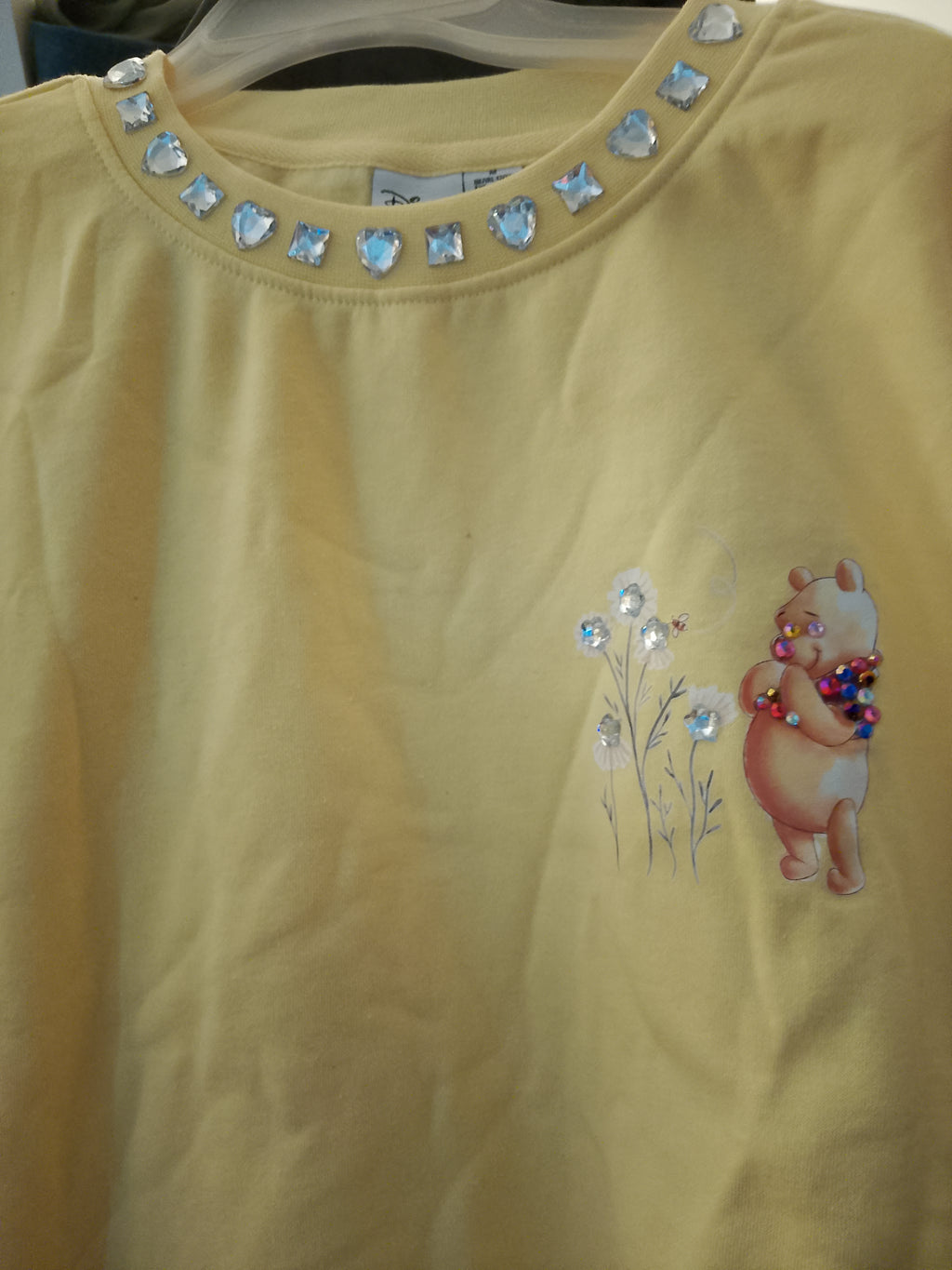 Cozy Sunflower Rhinestones Yellow Long Sleeve Sports Sweater