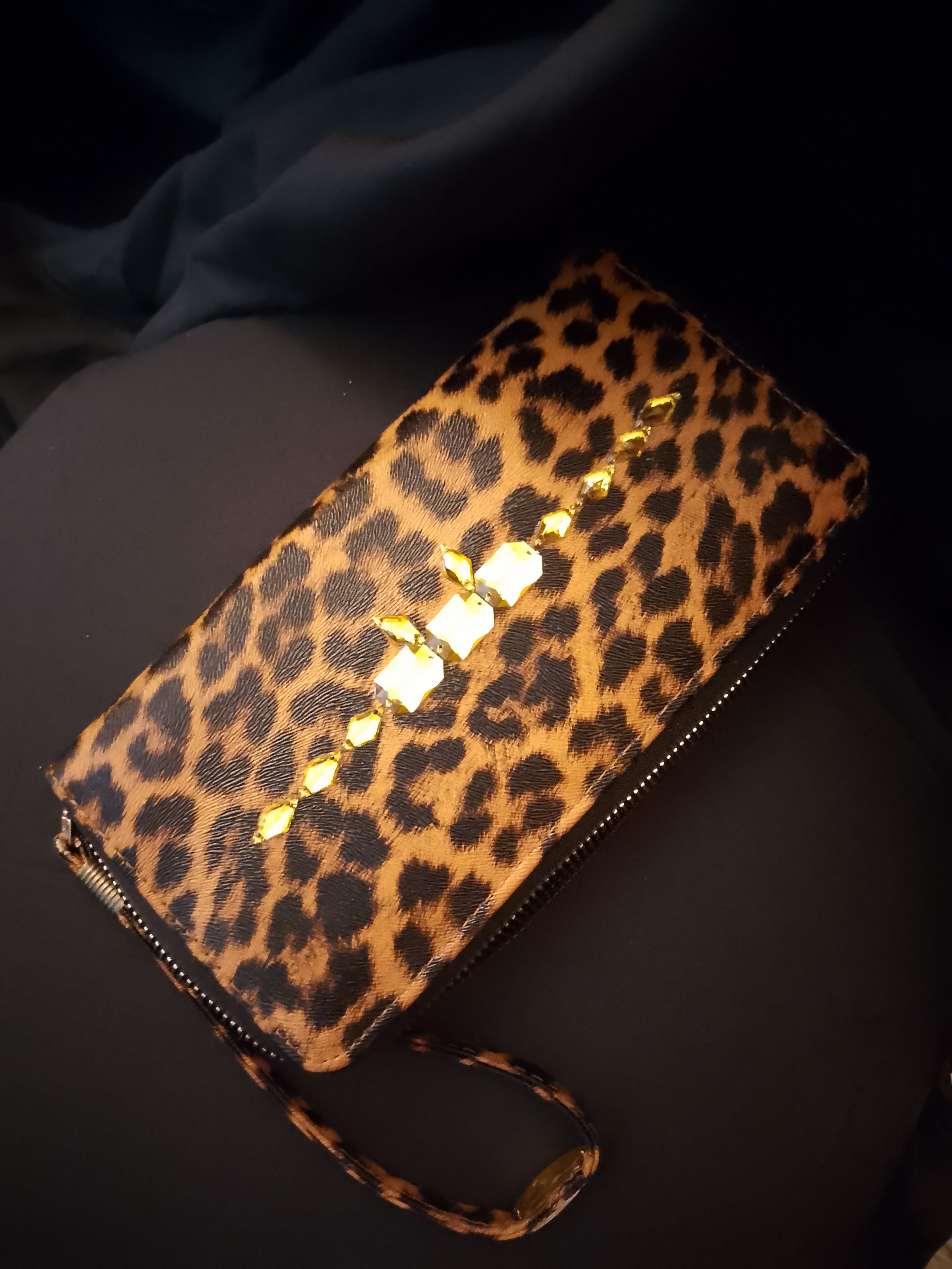 Disco Honey Leopard Clutch Hand Bag