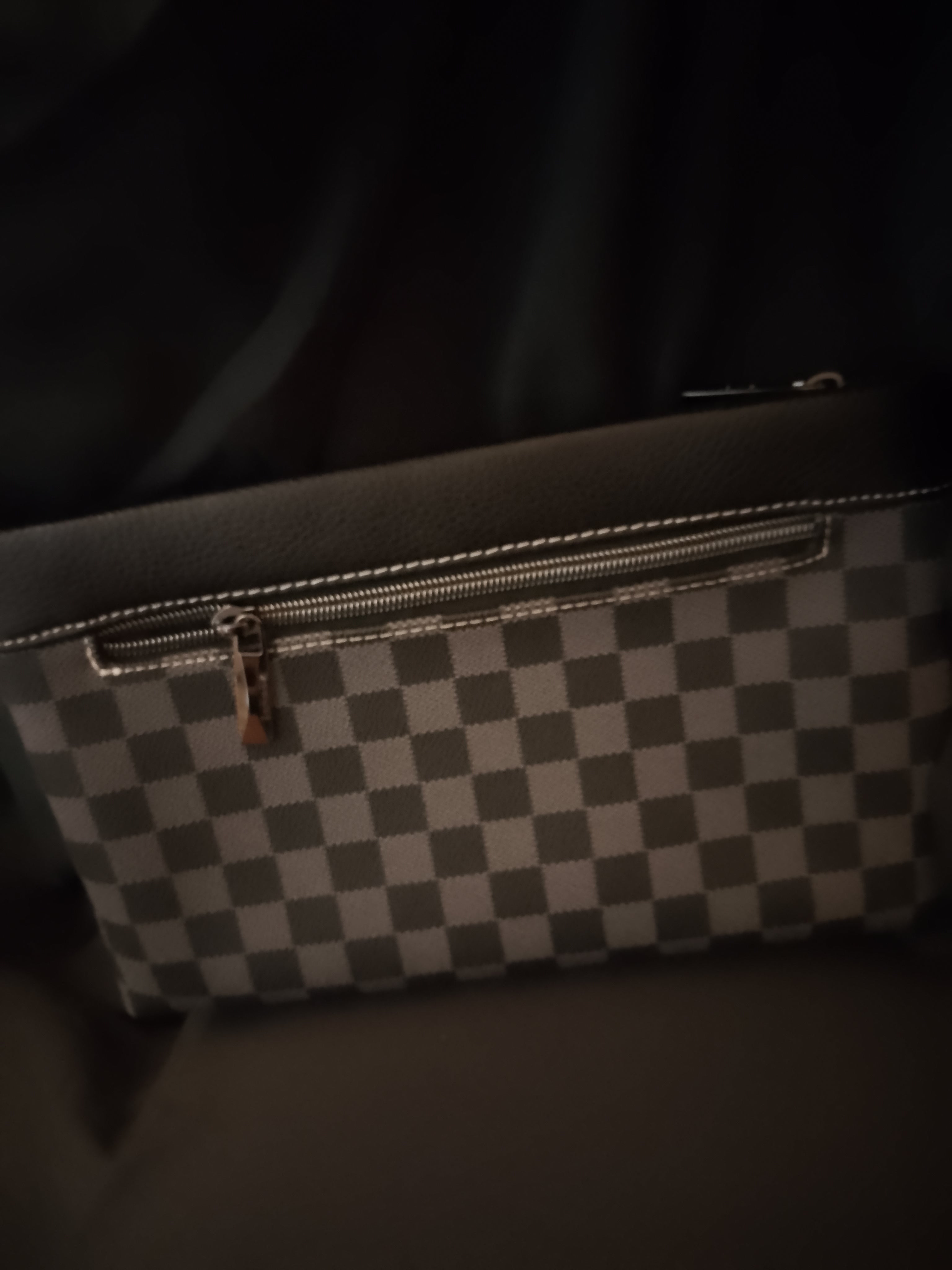 Oxford Cross Cut Grey Crimson Finish Line Clutch Hand Bag Silver Gem Studded Handle