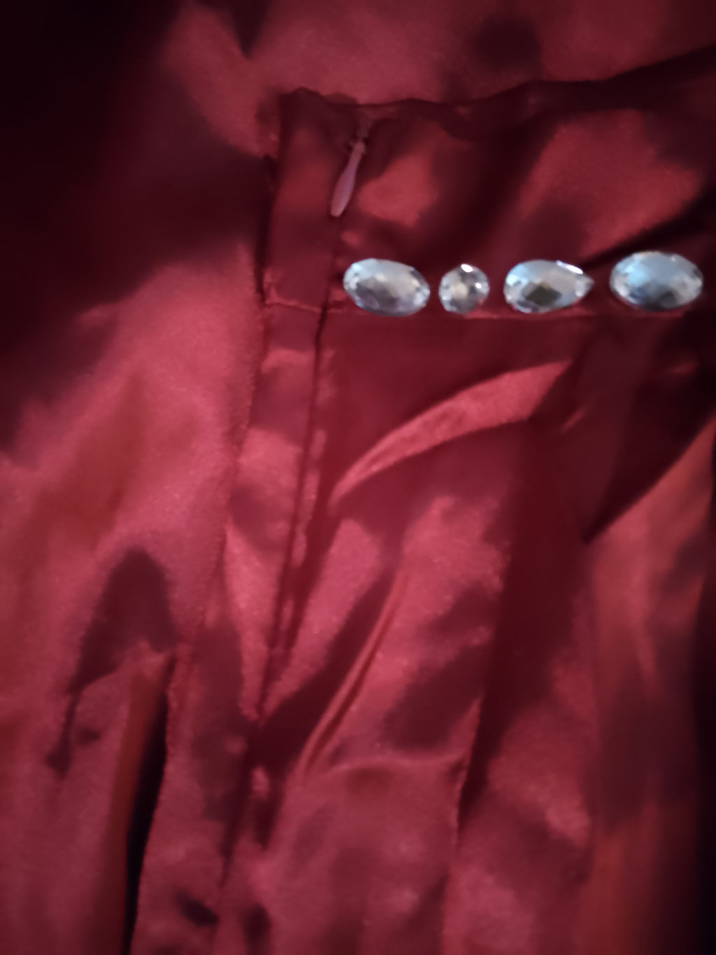 Candy Apple Red Kisses Satin Tie Back Top Wide Leg Pant Set W/ Silver Gems