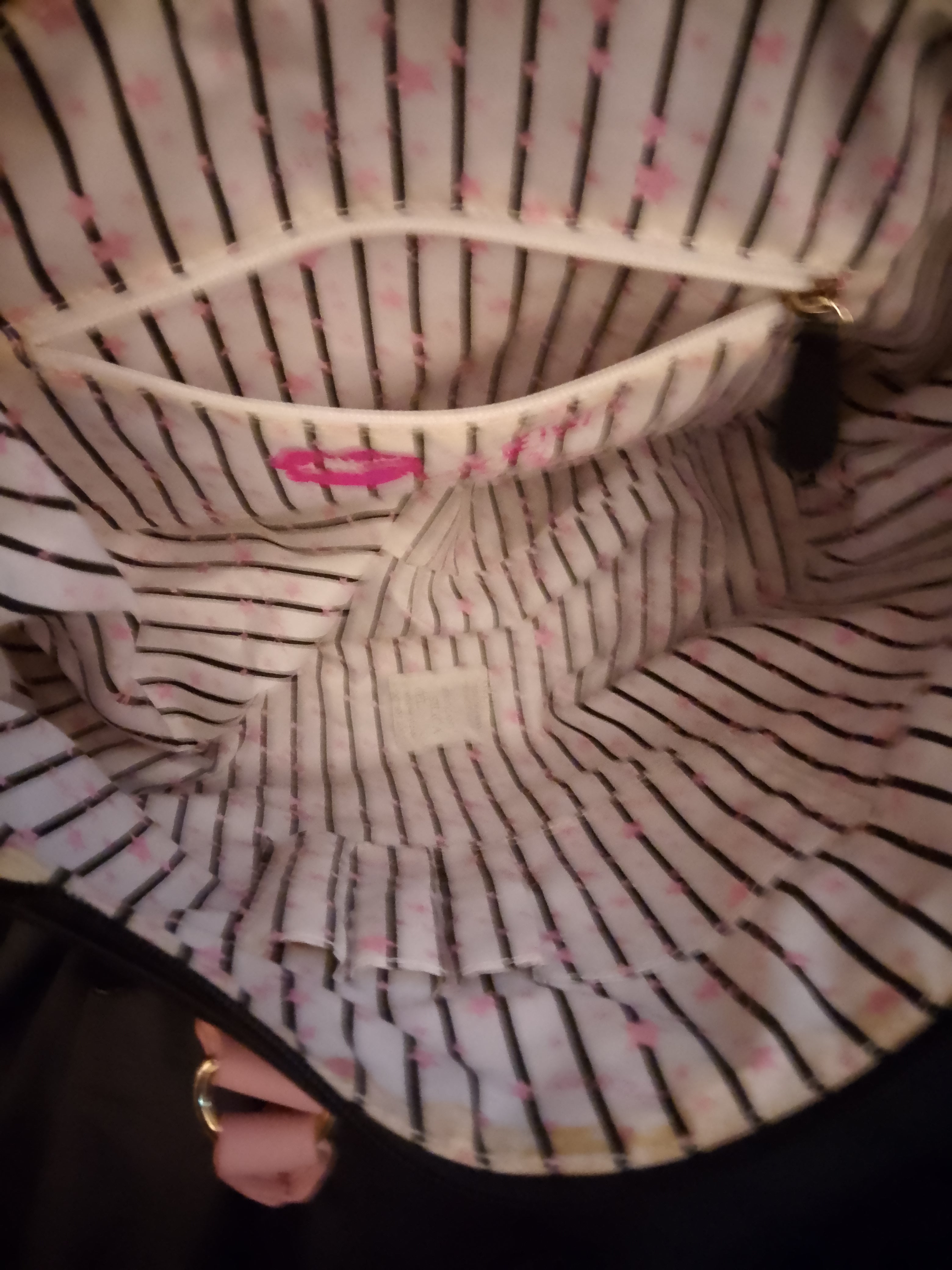T -  Cat Face Meow Black & Baby Pink Over Sized Bag