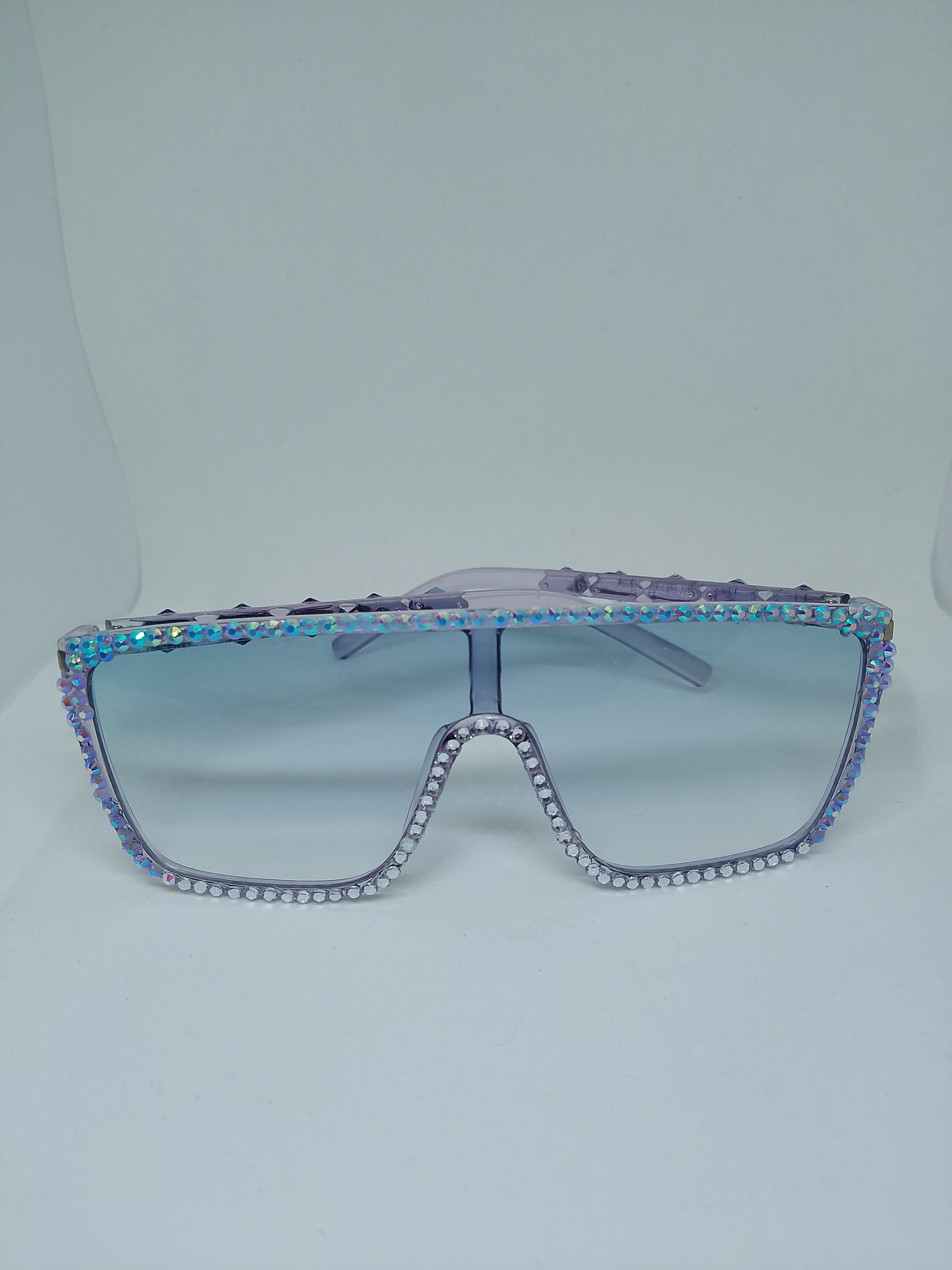 Skyline Rim Celestial Blue Cotton Candy Platinum Sparkle Frame Glasses