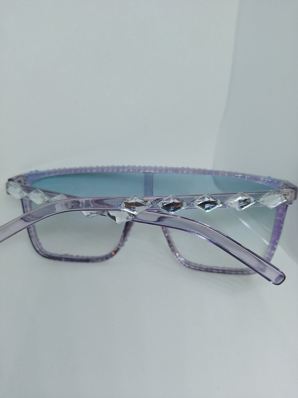Skyline Rim Celestial Blue Cotton Candy Platinum Sparkle Frame Glasses