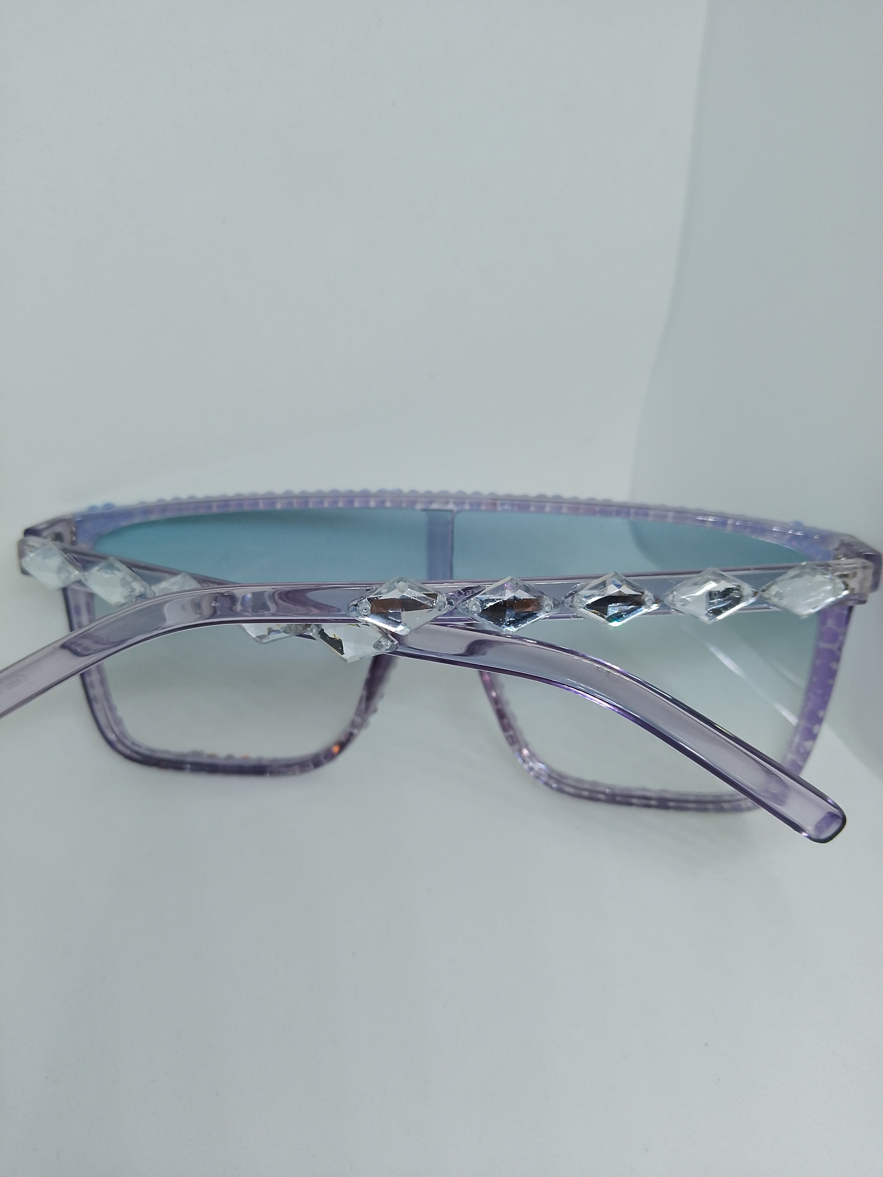 Skyline Rim Celestial Blue Cotton Candy Platinum Sparkle Frame Glasses