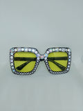 Oversized Sweet Bee Buzz Yellow Lens Glasses