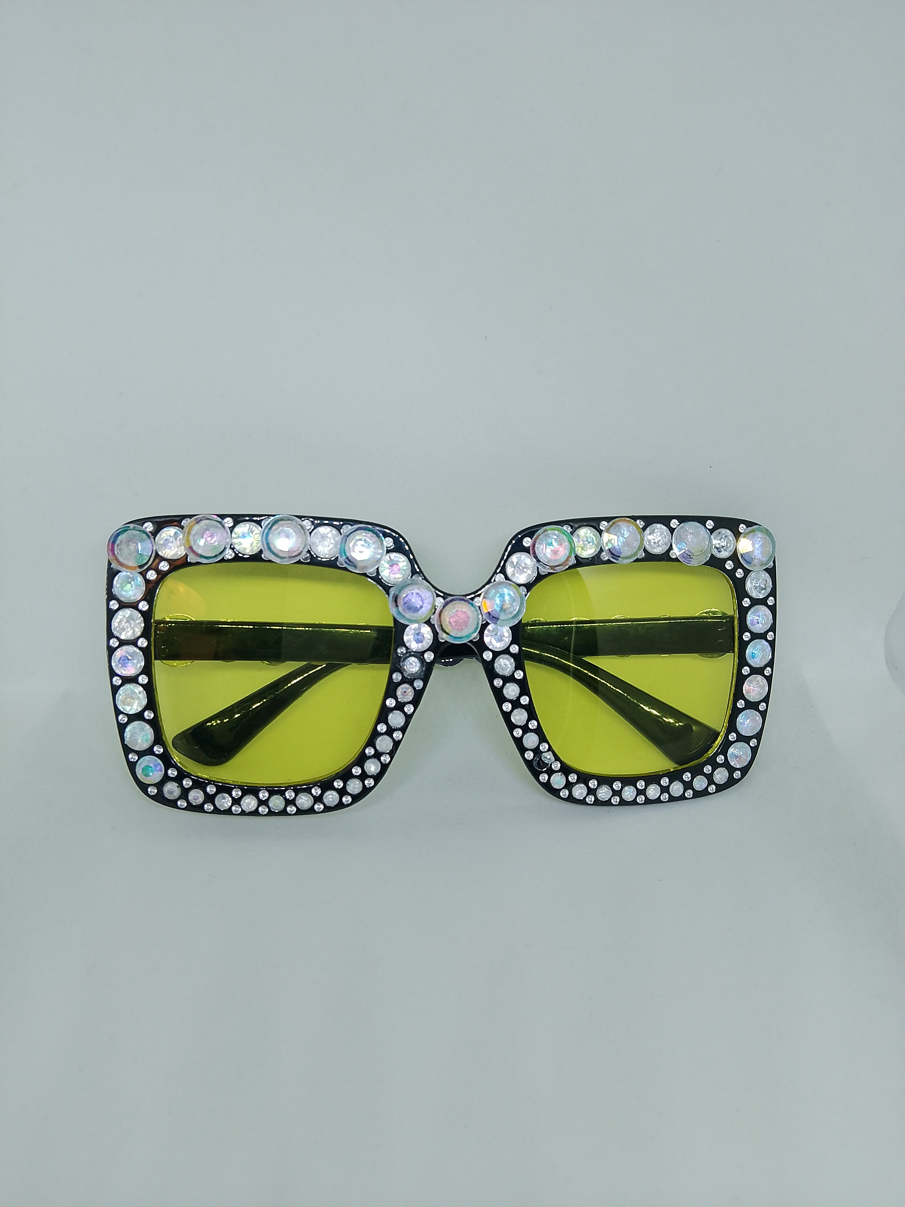 Oversized Sweet Bee Buzz Yellow Lens Glasses