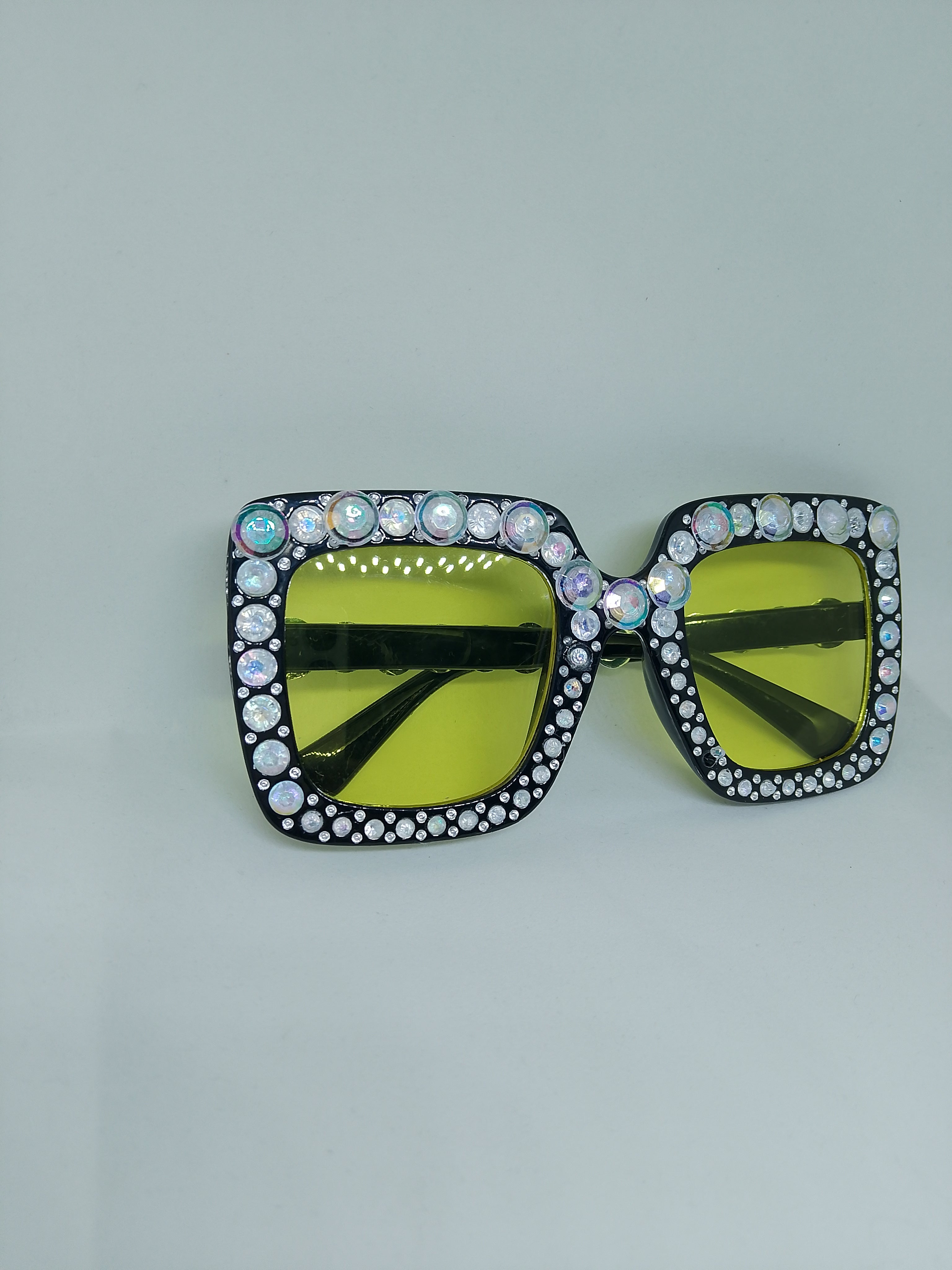Oversized Sweet Bee Buzz Yellow Lens Glasses