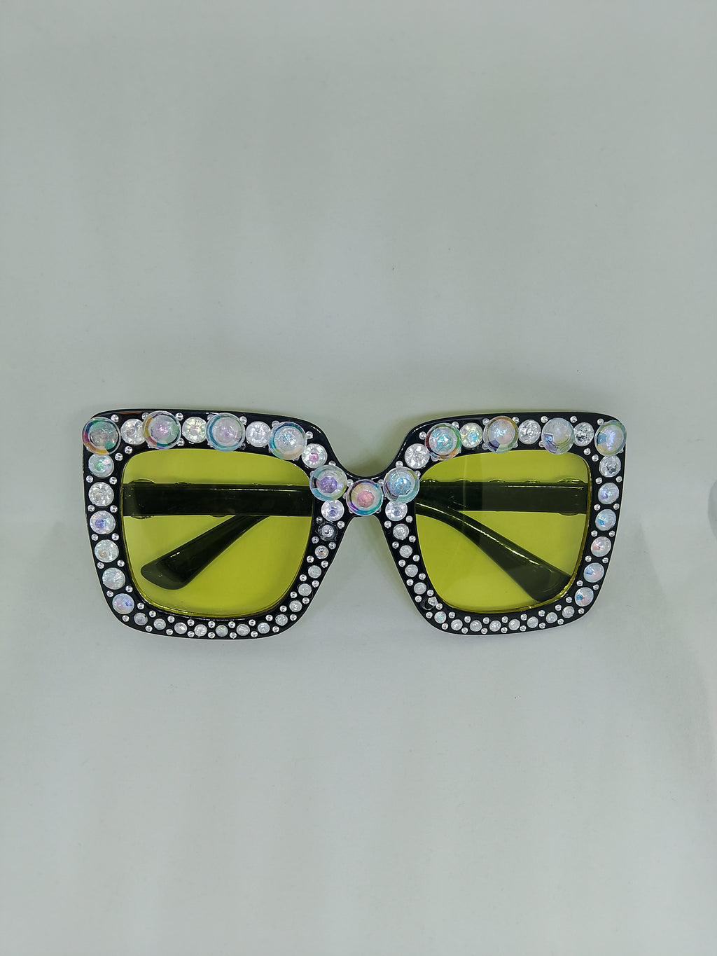 Oversized Sweet Bee Buzz Yellow Lens Glasses