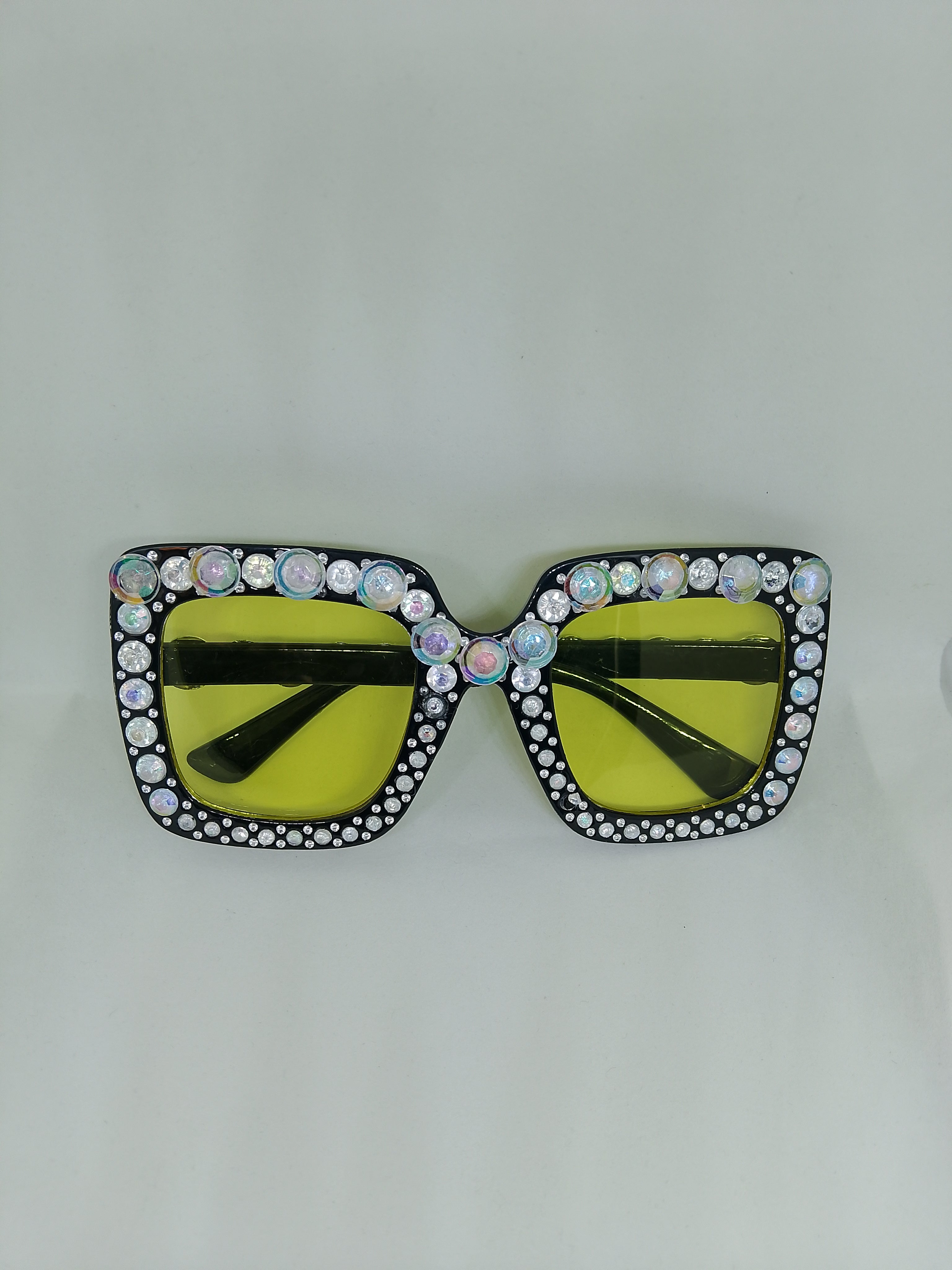 Oversized Sweet Bee Buzz Yellow Lens Glasses