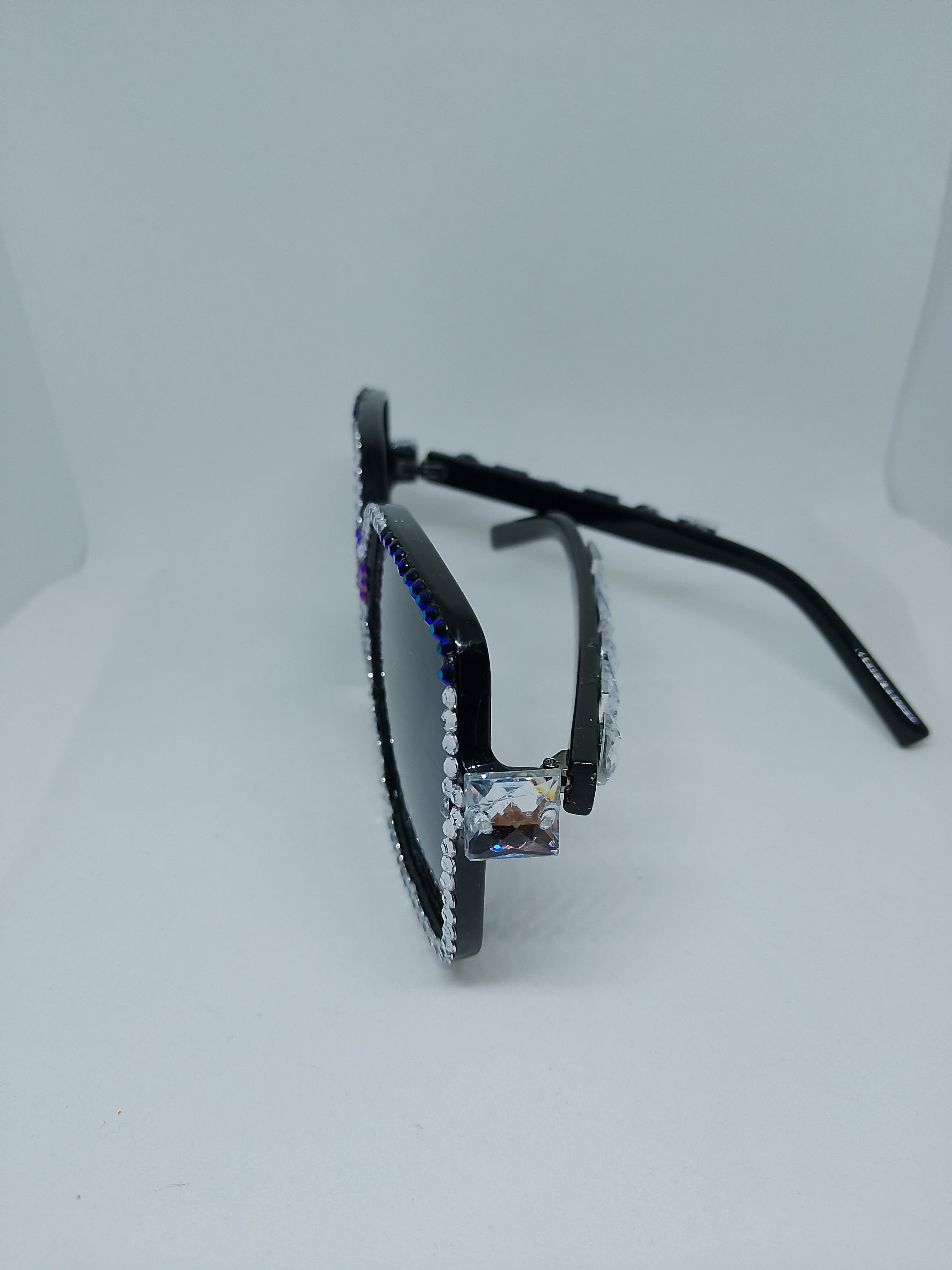 T - Cosmic Galaxy Sparkle Royalty Blue & Silver Gems Frame Glasses