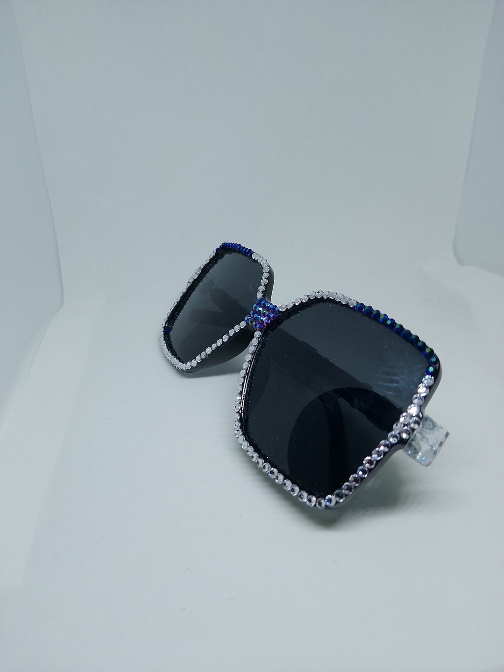 T - Cosmic Galaxy Sparkle Royalty Blue & Silver Gems Frame Glasses