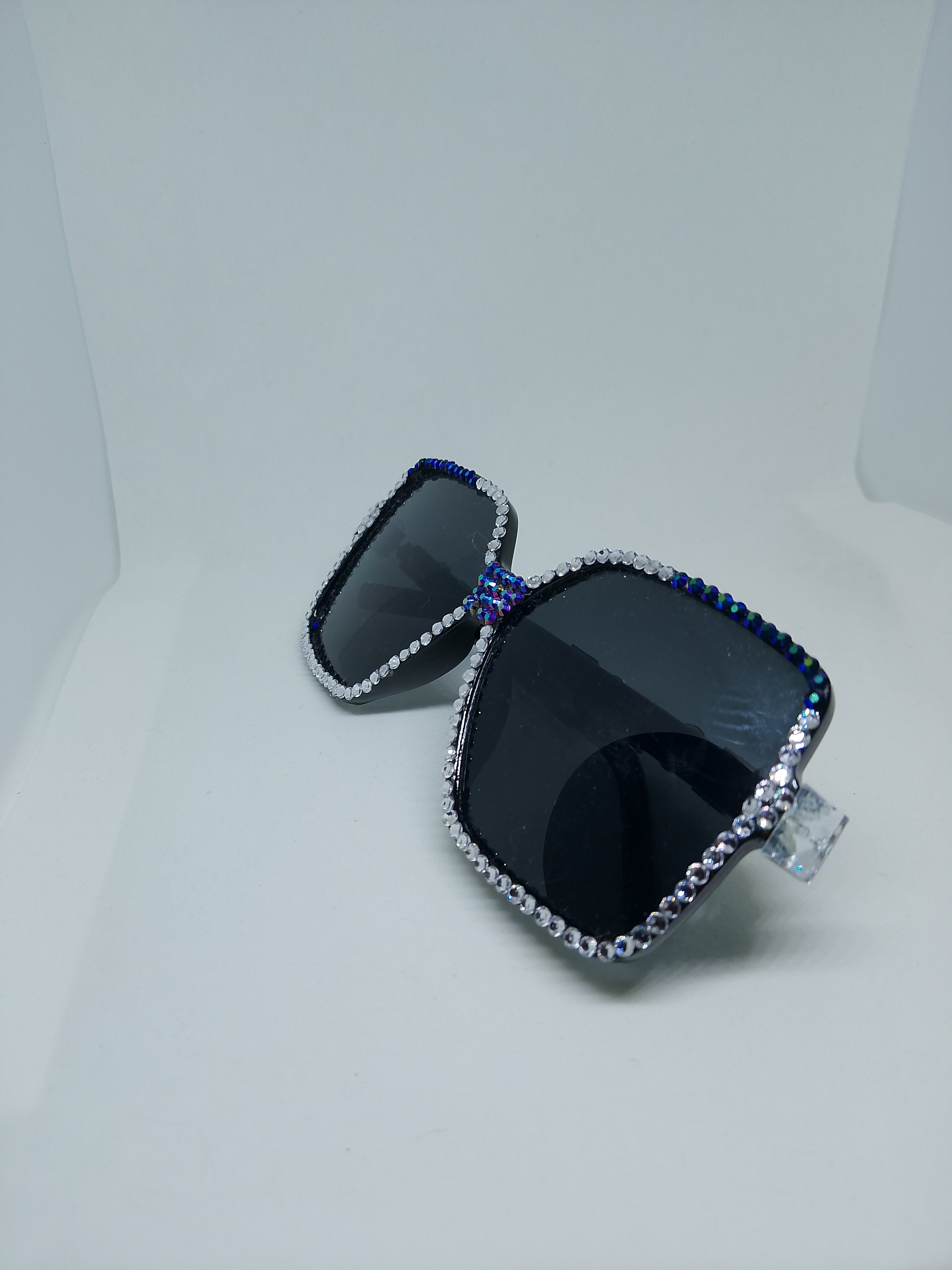 T - Cosmic Galaxy Sparkle Royalty Blue & Silver Gems Frame Glasses