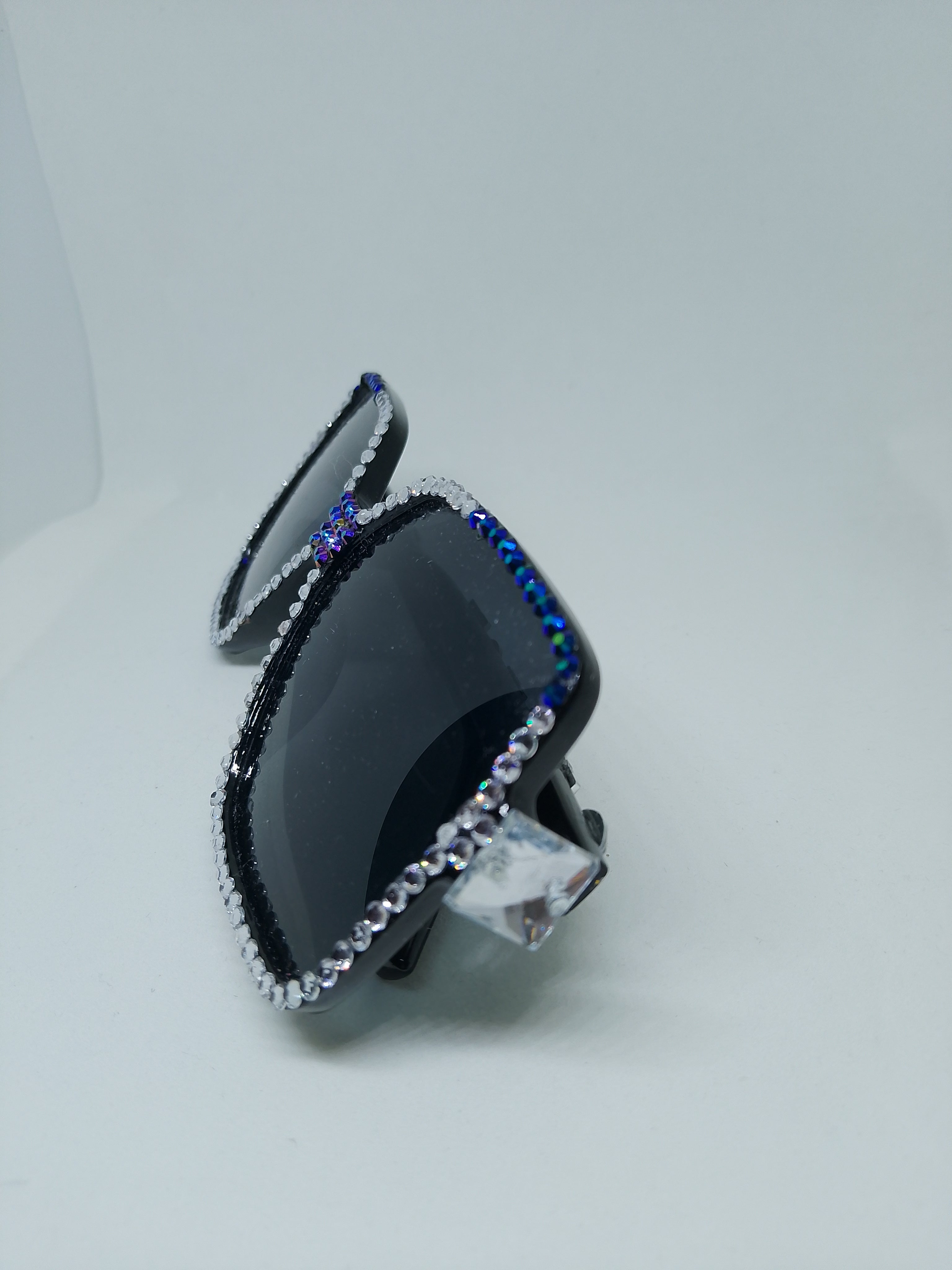T - Cosmic Galaxy Sparkle Royalty Blue & Silver Gems Frame Glasses