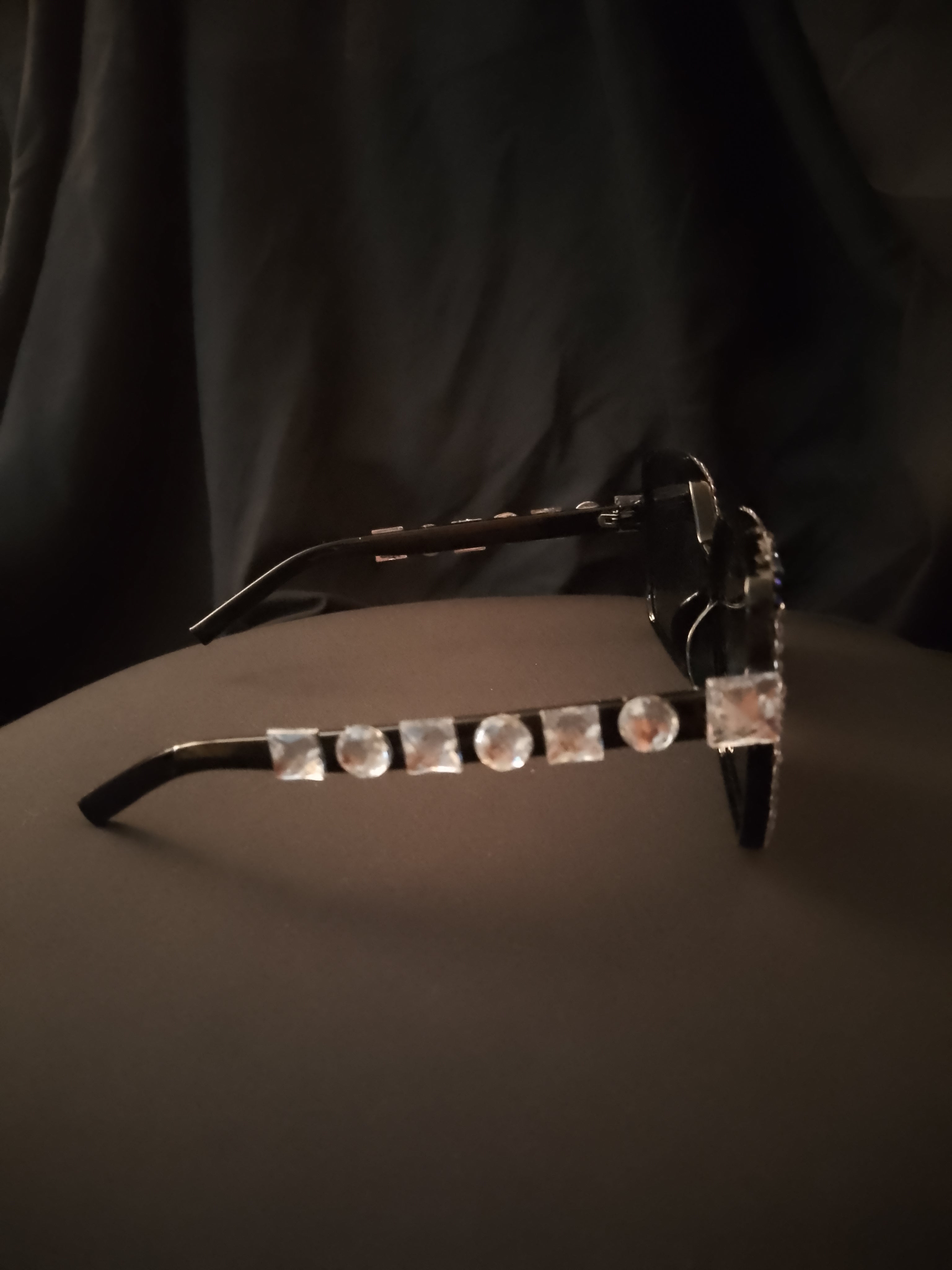 T - Cosmic Galaxy Sparkle Royalty Blue & Silver Gems Frame Glasses