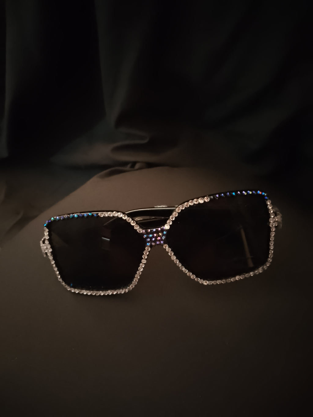 T - Cosmic Galaxy Sparkle Royalty Blue & Silver Gems Frame Glasses