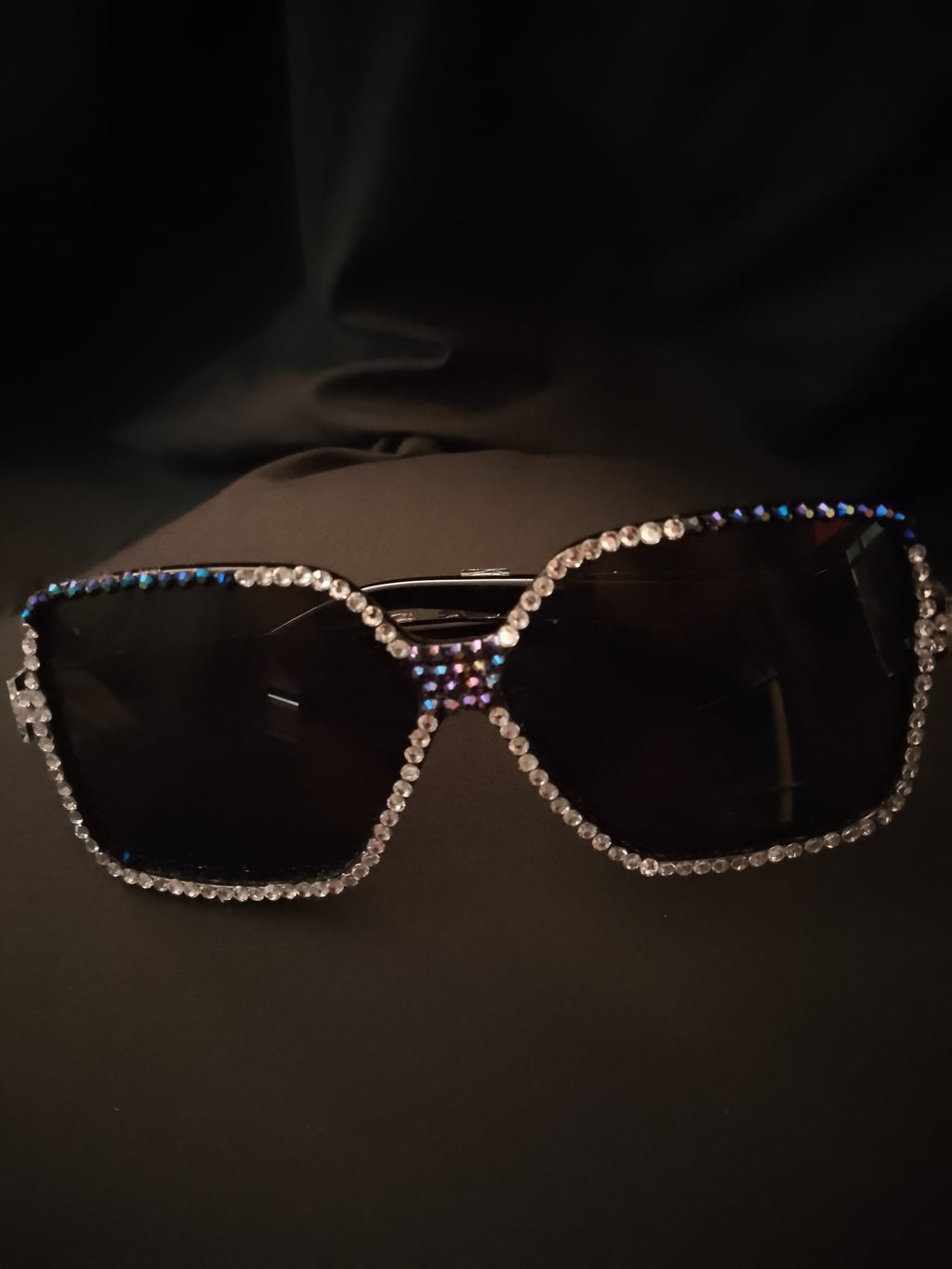 T - Cosmic Galaxy Sparkle Royalty Blue & Silver Gems Frame Glasses