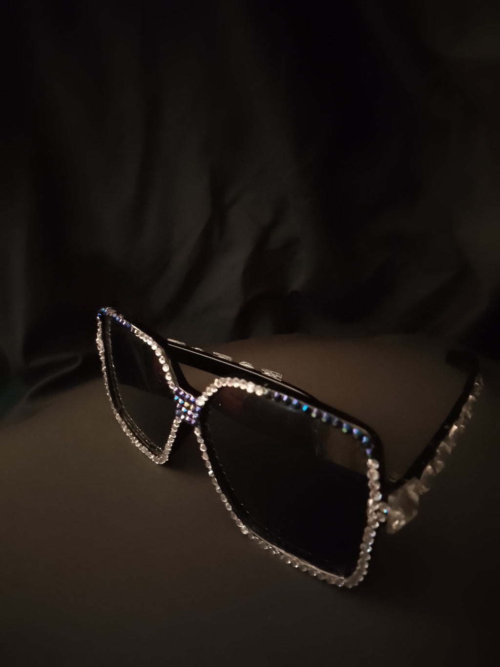 T - Cosmic Galaxy Sparkle Royalty Blue & Silver Gems Frame Glasses