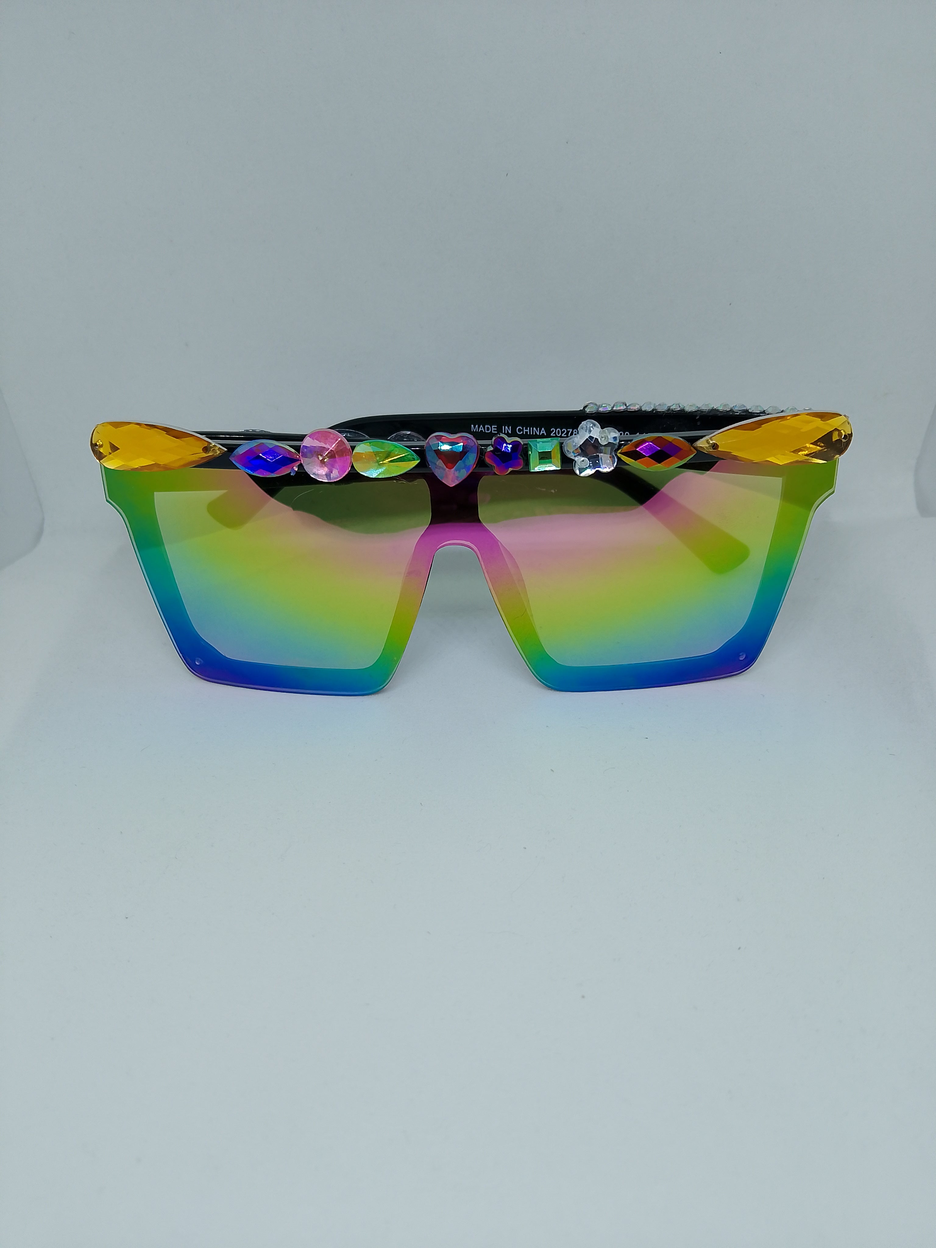 Multi-Color Hologram Chroma Crystal Solar Frame Glasses