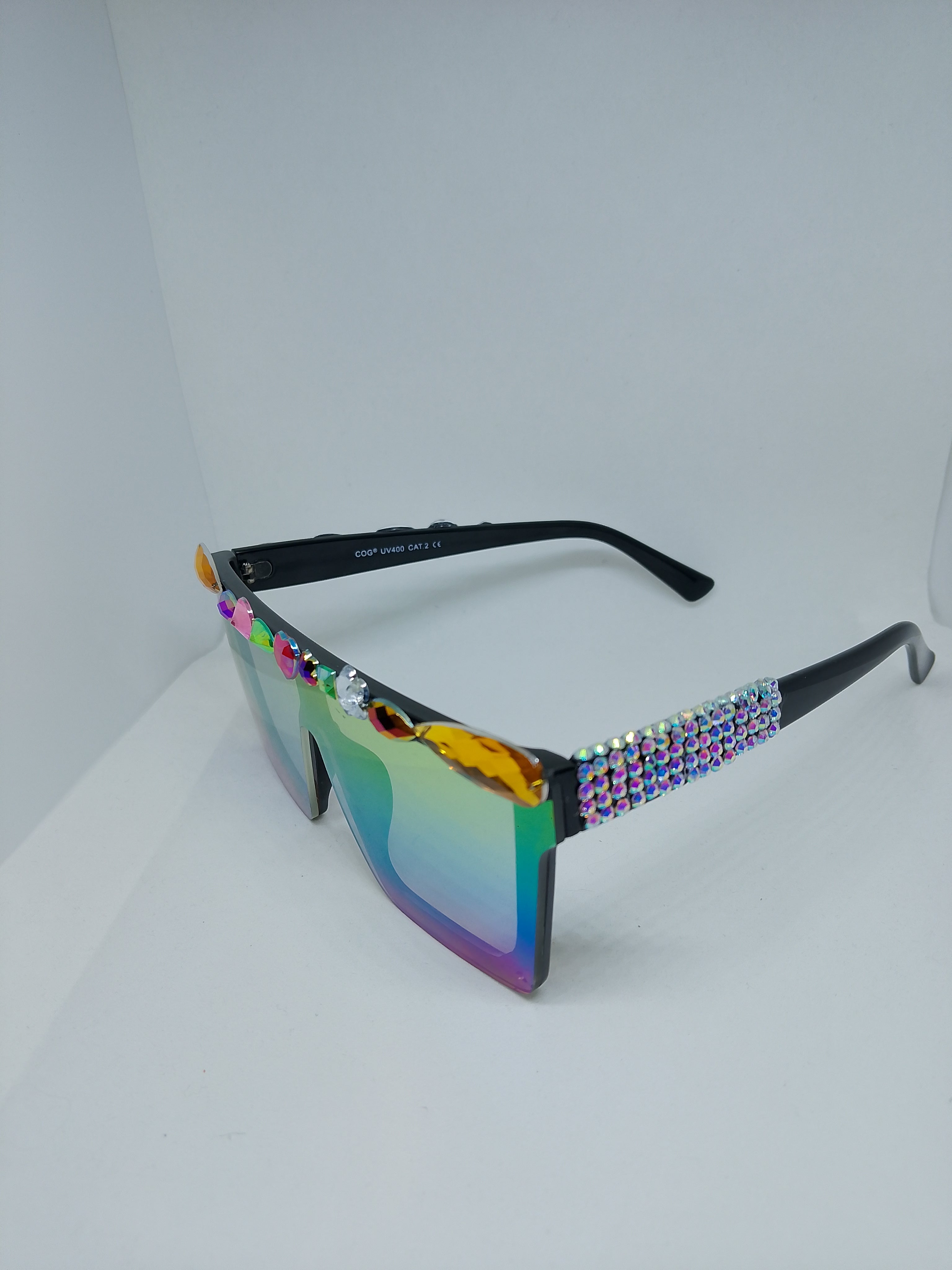 Multi-Color Hologram Chroma Crystal Solar Frame Glasses