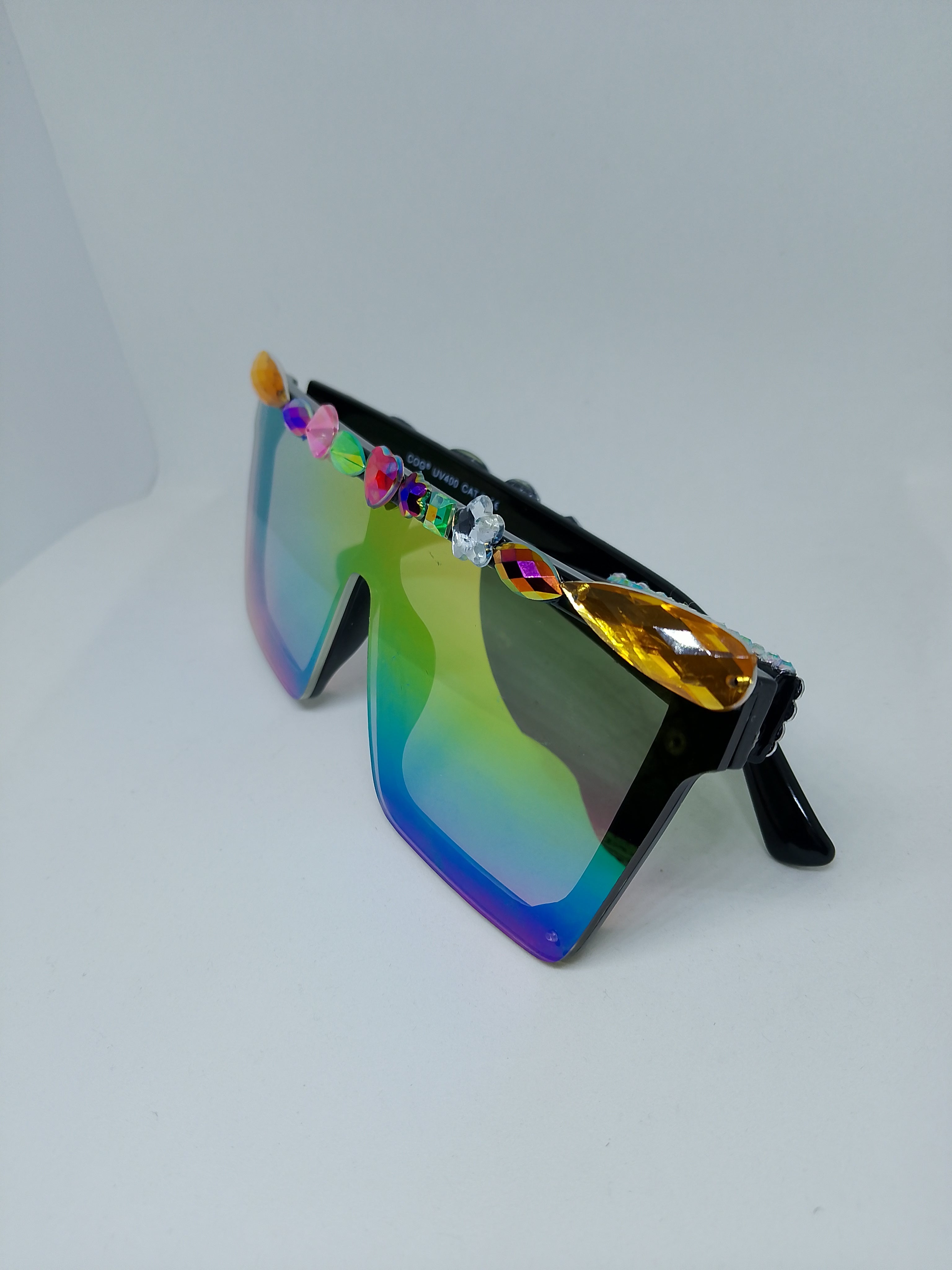 Multi-Color Hologram Chroma Crystal Solar Frame Glasses