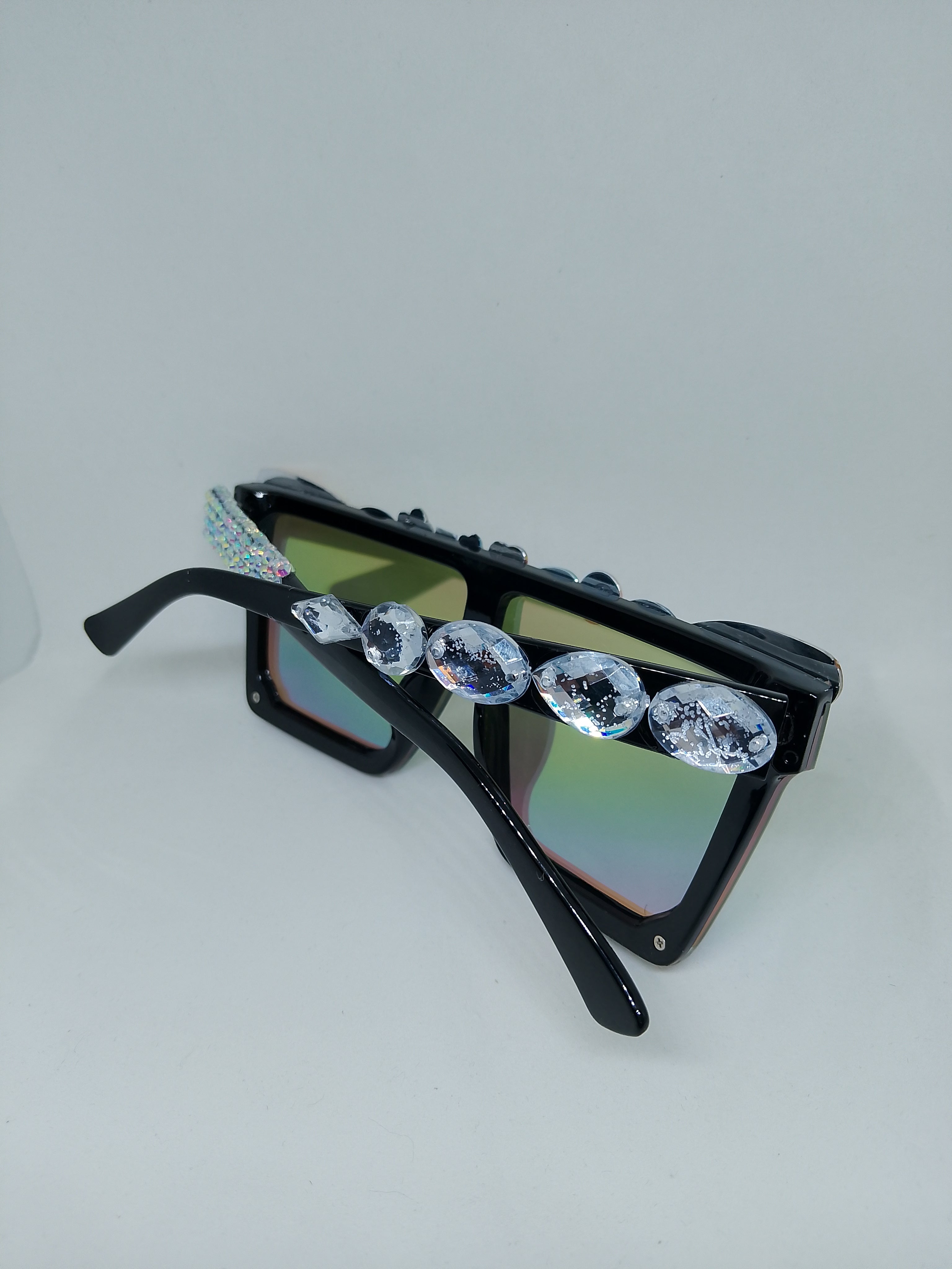 Multi-Color Hologram Chroma Crystal Solar Frame Glasses