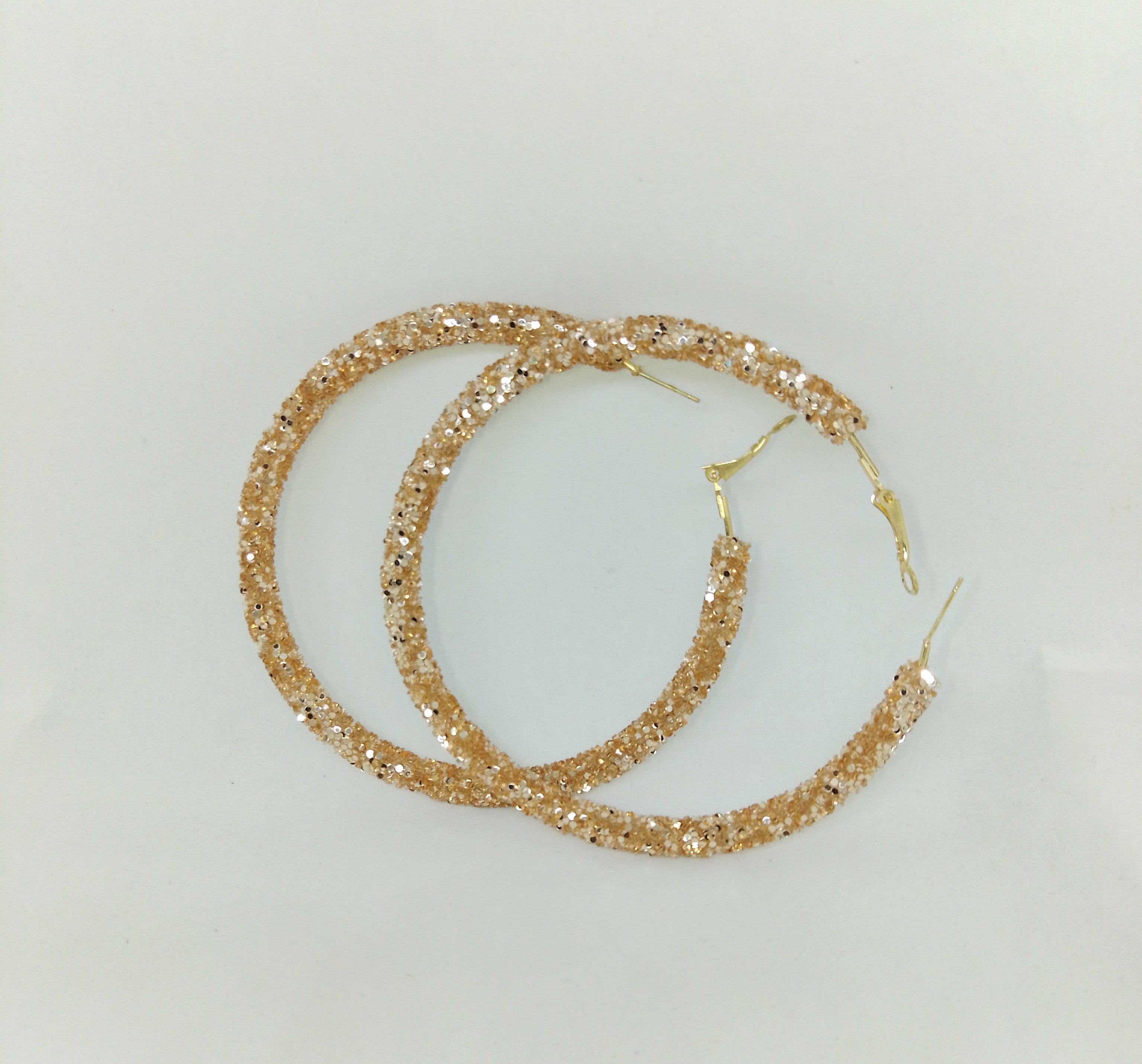 Imperial Golden Allure Flakes Halo Hoop Earrings
