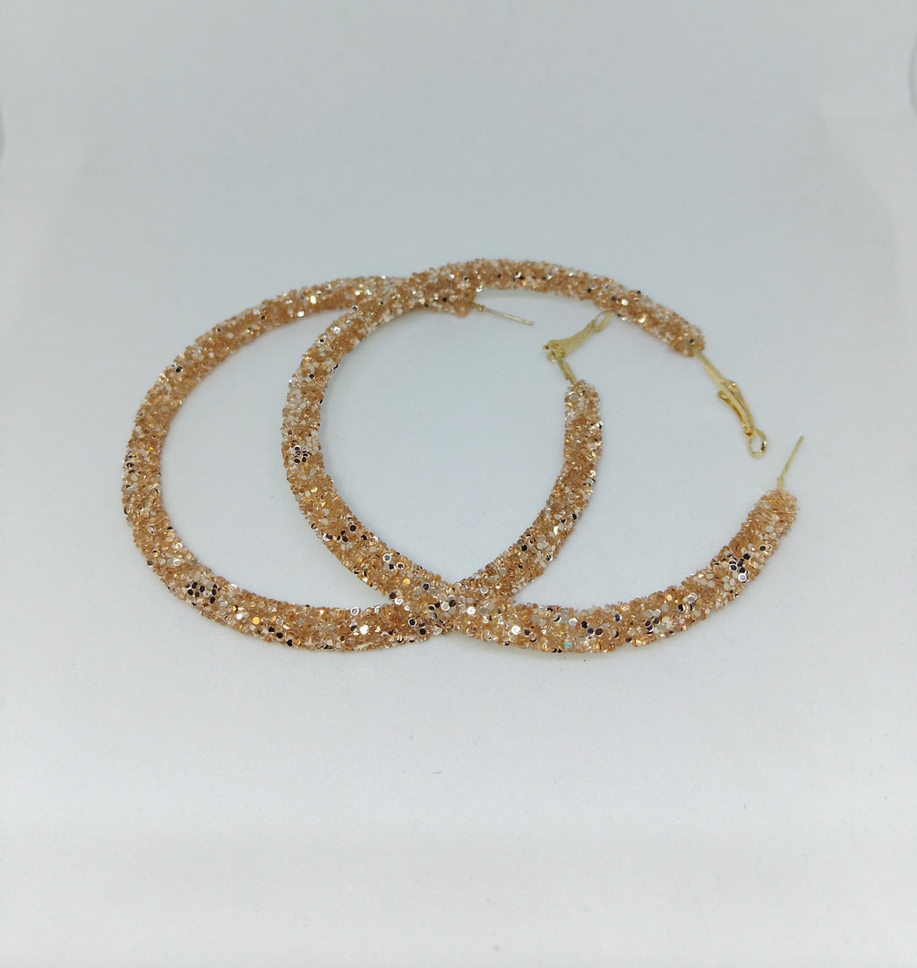 Imperial Golden Allure Flakes Halo Hoop Earrings