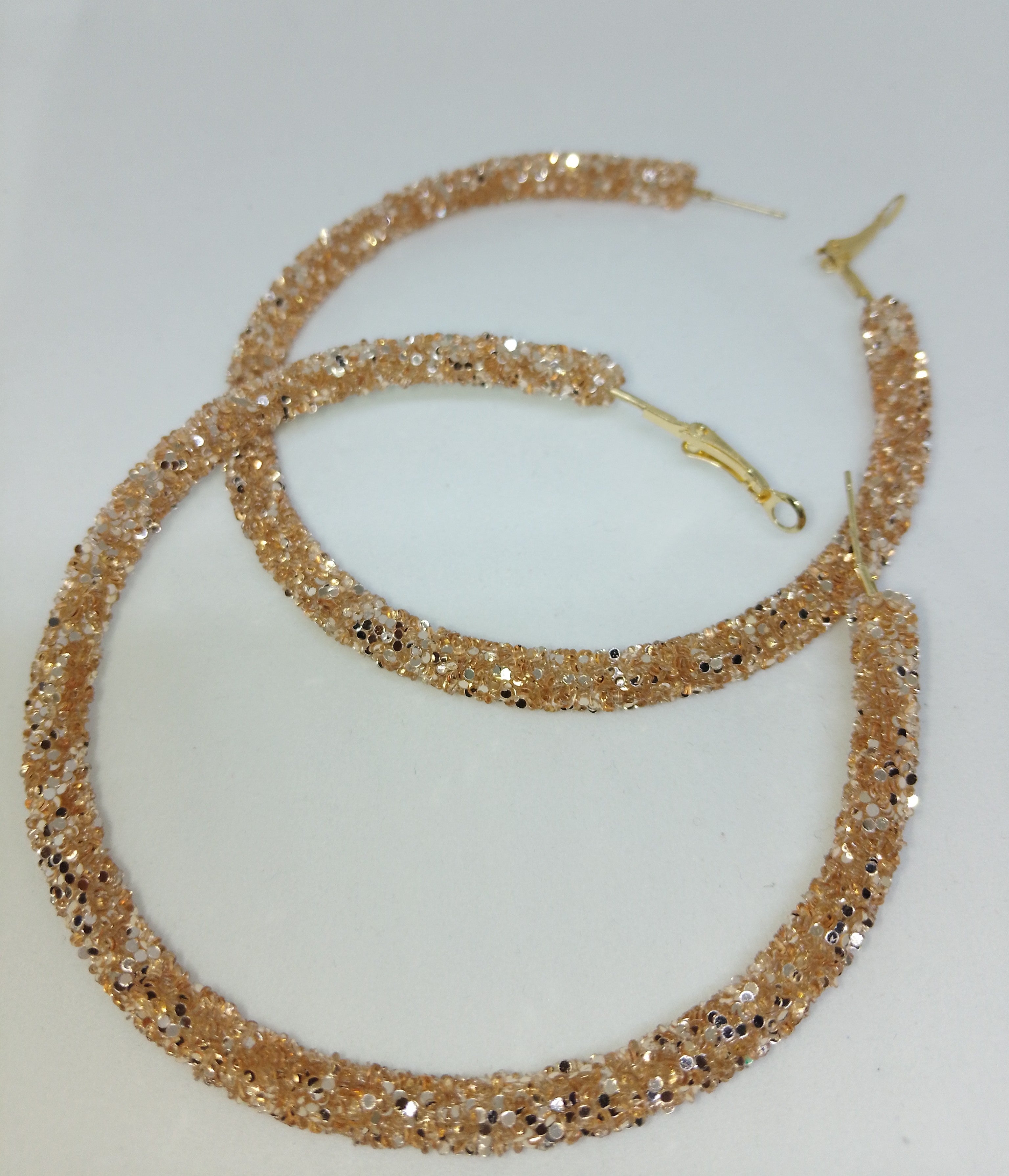 Imperial Golden Allure Flakes Halo Hoop Earrings